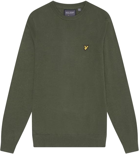 Lyle & Scott Mens Crew Neck Golf Sweater, Jet Black, Small