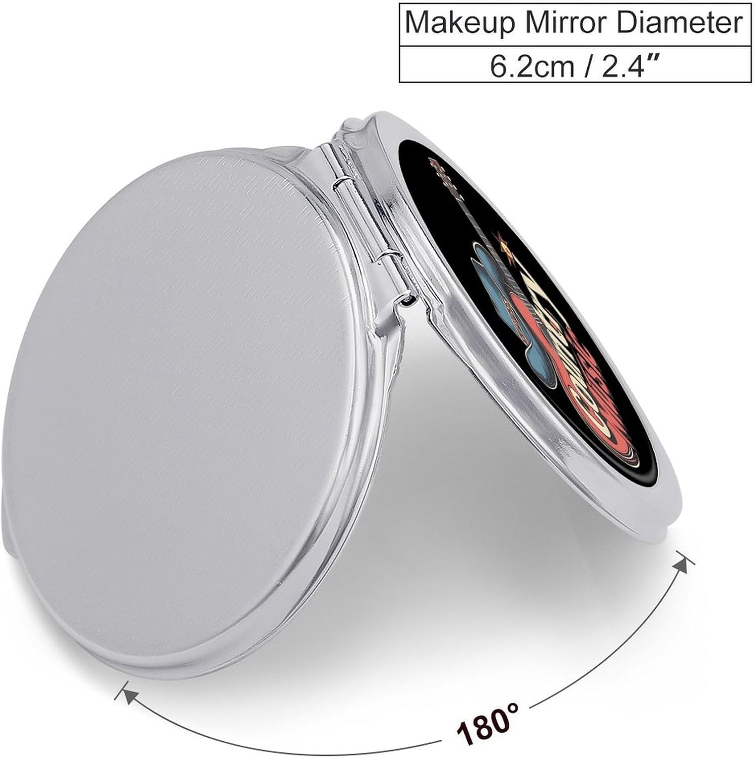 Country Muisic Electric Guitar Compact Makeup Mirror Mini Foldable Cosmetic Mirror Portable Travel Mirror for Purse Pocket