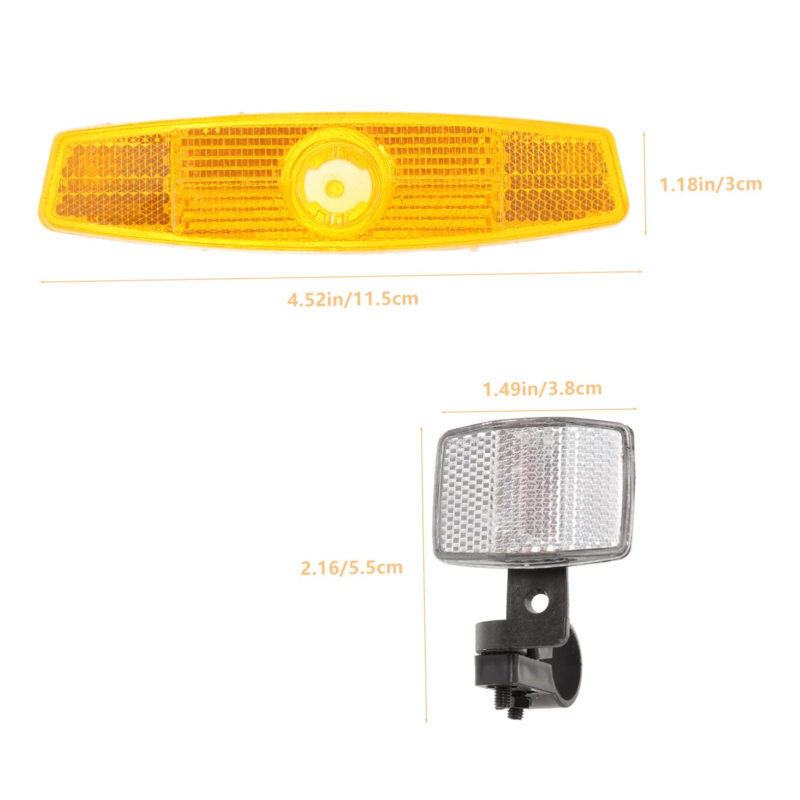 ibasenice 1set Bike Safety Reflectors High Reflective Front Rear Lens for Night Cycling Kit Mounts and Fish Shape Reflectors