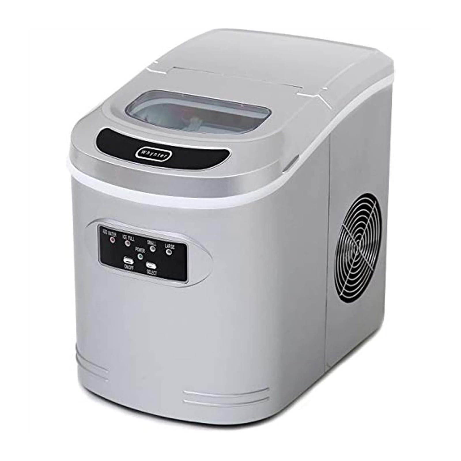 Máquina de hielo Máquina for hacer hielo compacta IMC-270MS, máquina for hacer hielo doméstica de color plateado metálico de 27 libras, comercial Cocina