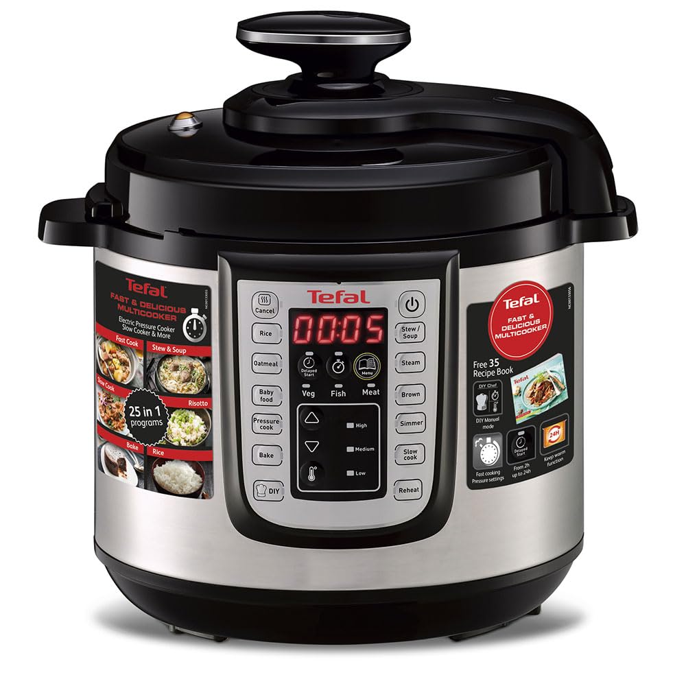Tefal Fast & Delicious, autocuiseur électrique, 6 L, 25 programmes, cuisson vapeur