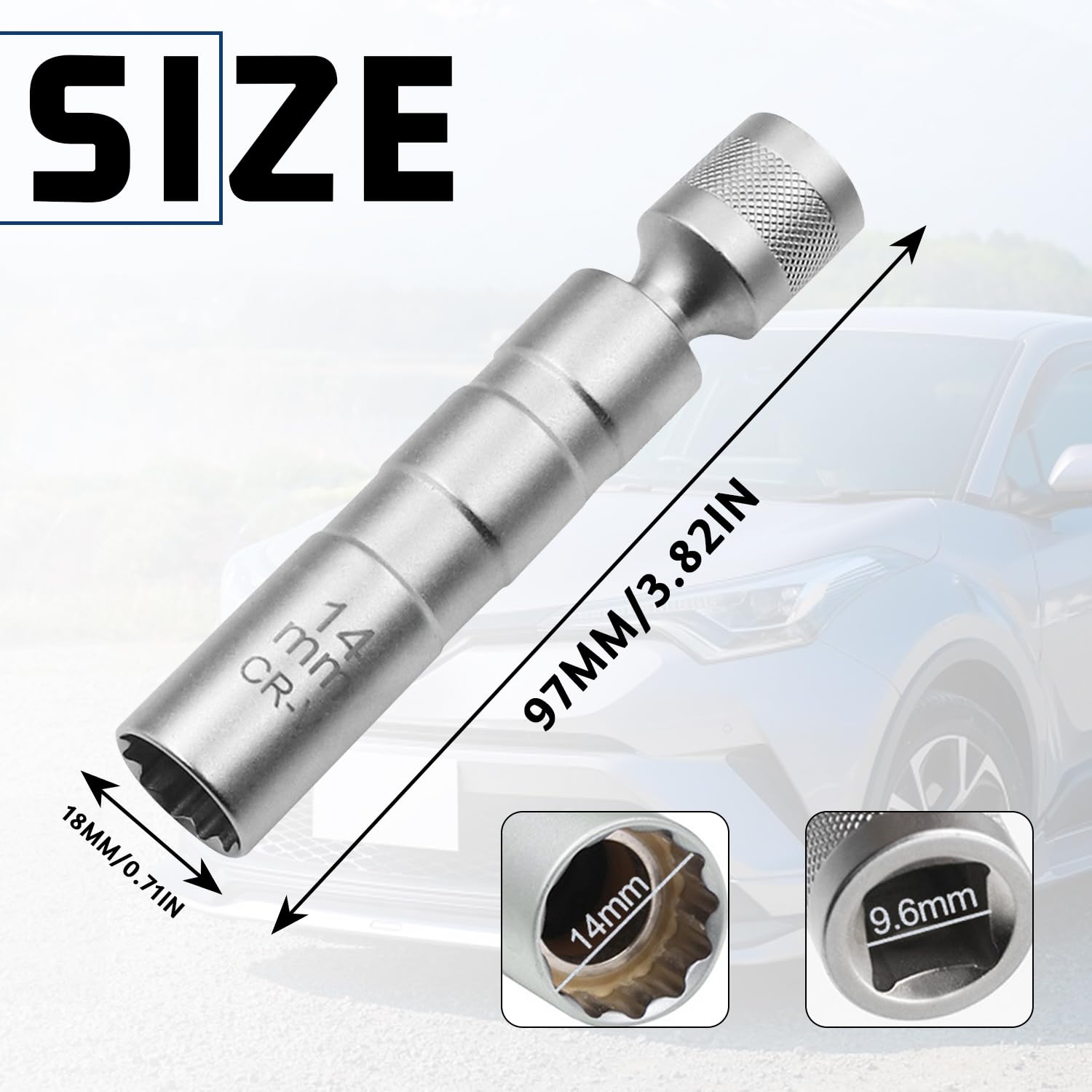 SopwMap 2 stuks bougiesleutels met magneet, 14mm/16mm, 3/8 inch bougie moer, magnetische bougieplug, bougie demontagegereedschap, voor auto reparatie en onderhoud