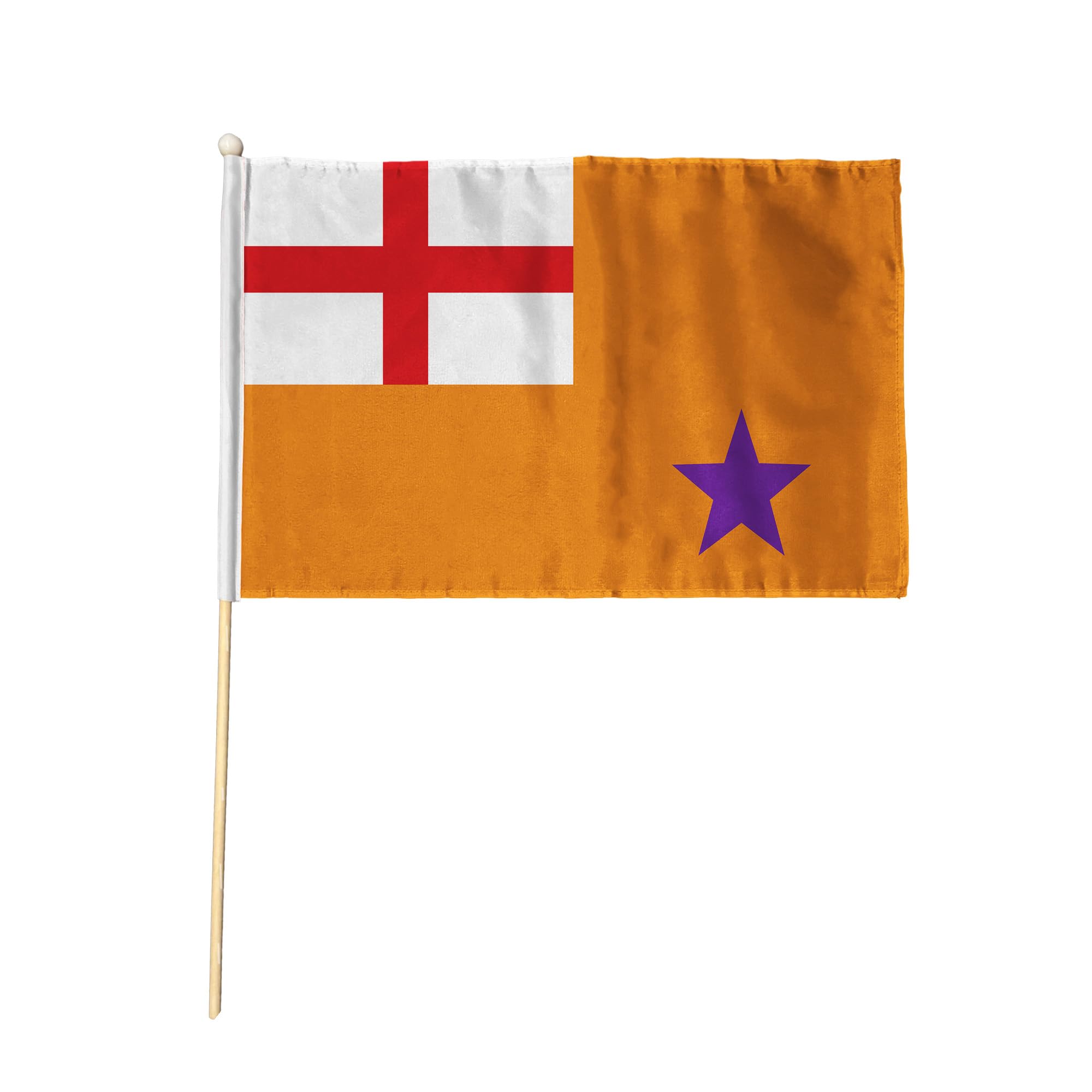 Flagtex Orange Order Ulster Loyalist Hand Waving Flag (9x6 Inch) - Premium Wooden Stick Protestant Heritage Flag Big Size Natural Wood Pole Northern Ireland Unionist Orange Lodge Parades