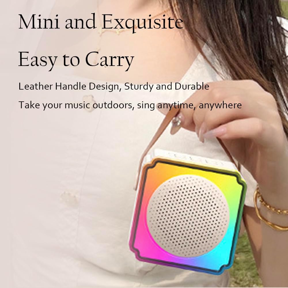 Mini Karaoke Machine for Kids and Adults,Portable Bluetooth Karaoke Machine with Wireless Microphone (blue1) - Image 6