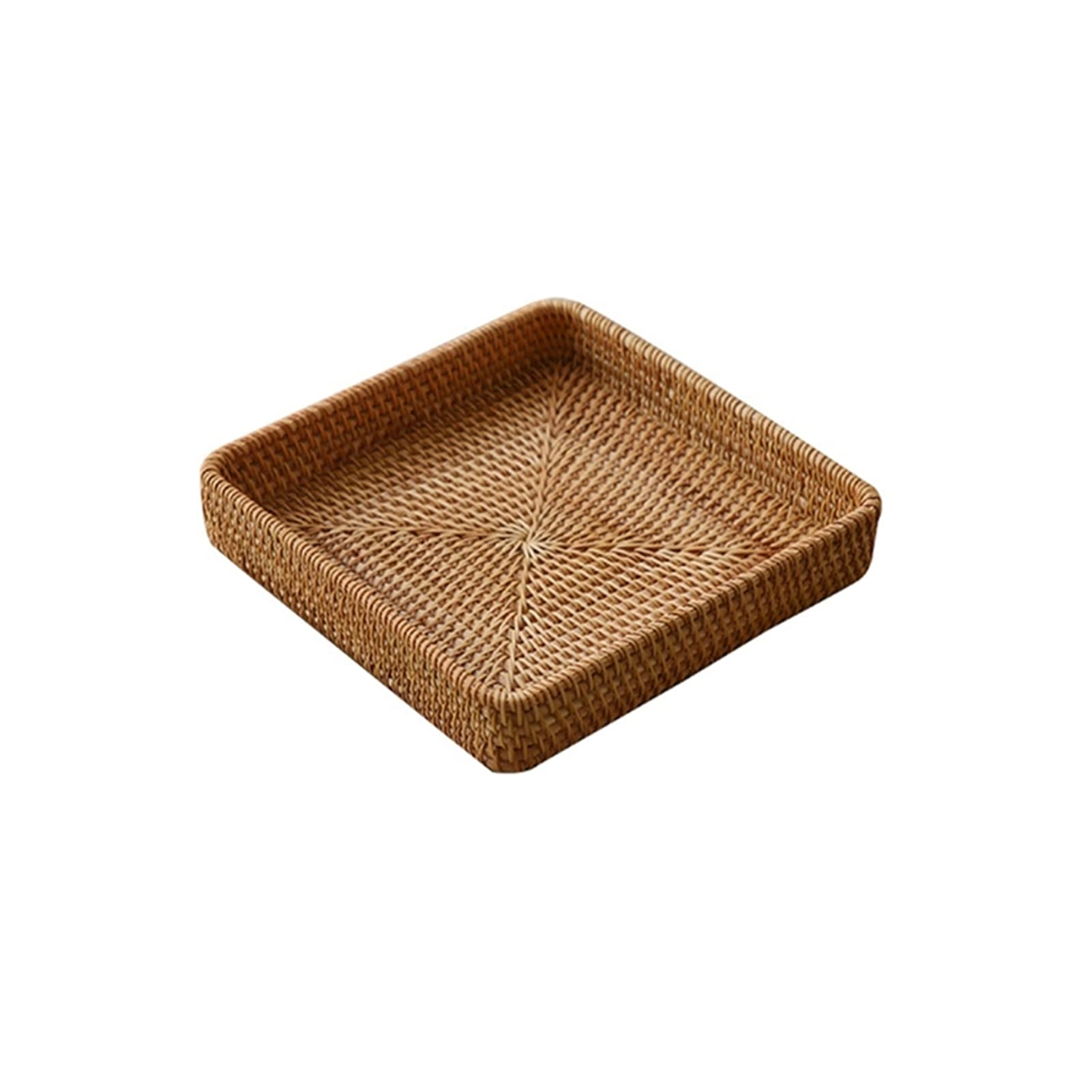 AIPING Rattan Storage Basket Rectangular Wicker Hand Woven Fruit Candy Bread Organizer Tip-Out Trays (Color : Light Green, Number of Tiers : 1-tier)