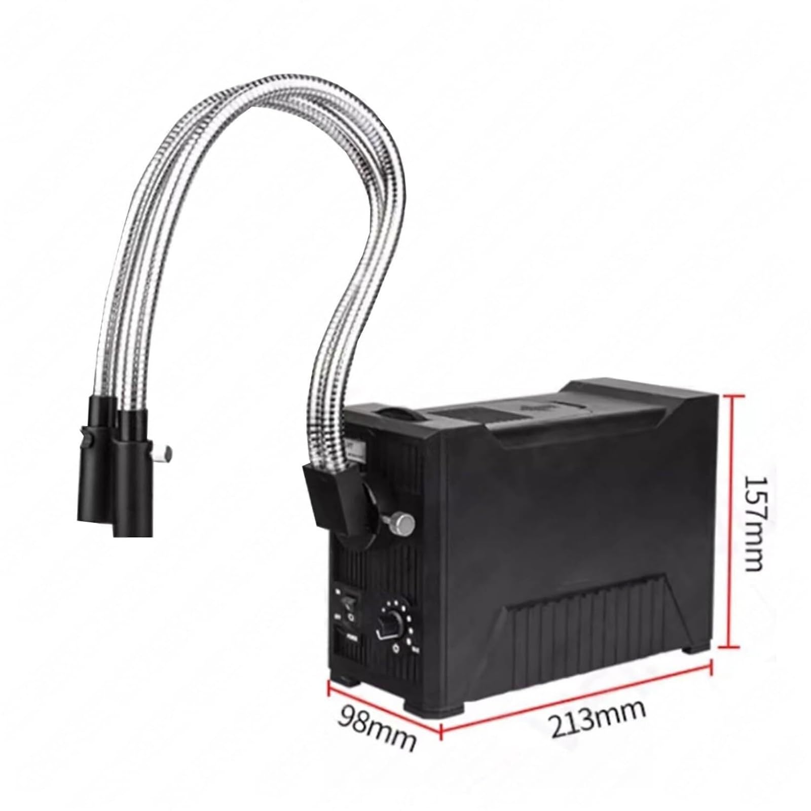 Fuente de luz LED fría de cuello de cisne doble, iluminador de microscopio de fibra óptica, brillo ajustable, 570-900 nm, para experimentos científicos y trabajos de laboratorio