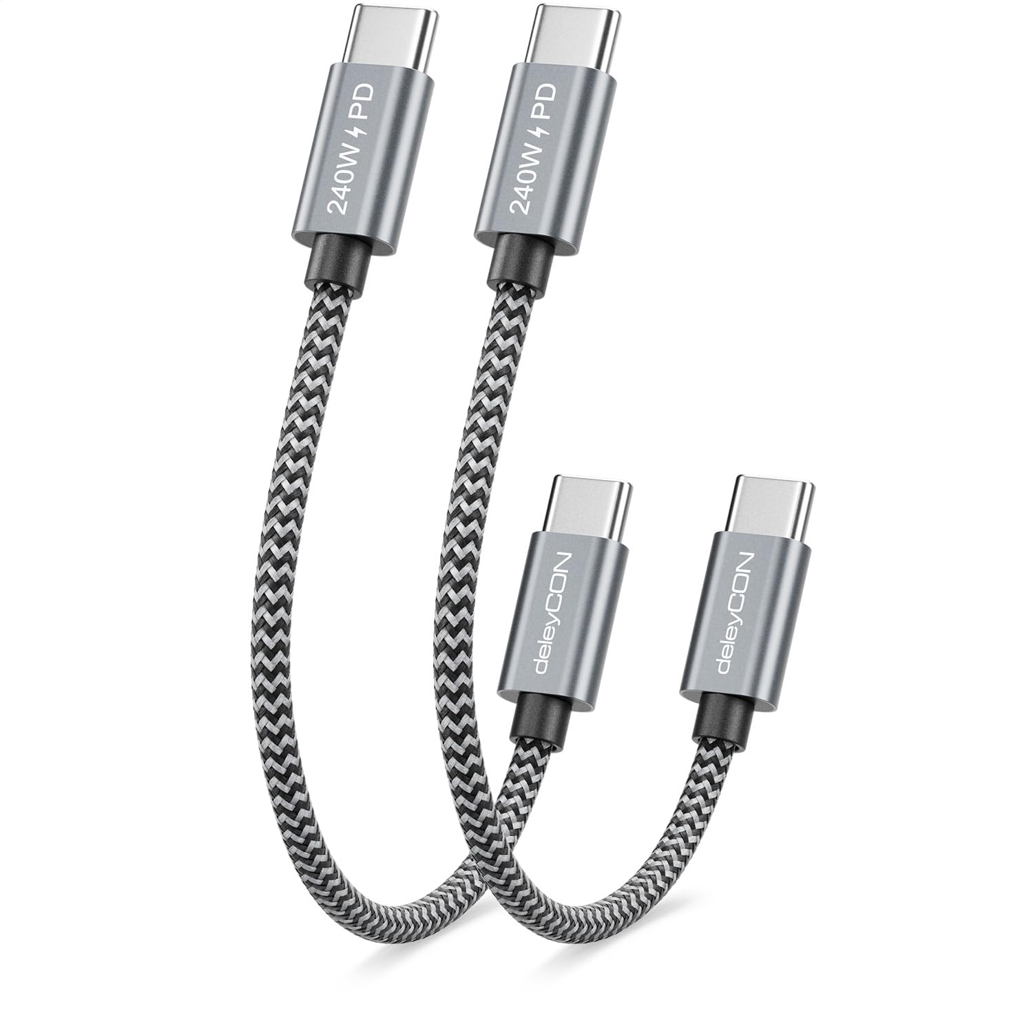 deleyCON 240 W USB C Cable (2 x 1 m) Fast Charging Cable PD 3.1 - C to C - Charging Cable for iPhone 17 16 15 Pro Max Air Galaxy A16 A26 A56 S26 S25 S24 Pixel iPad MacBook AirPods Tablet Switch PS5