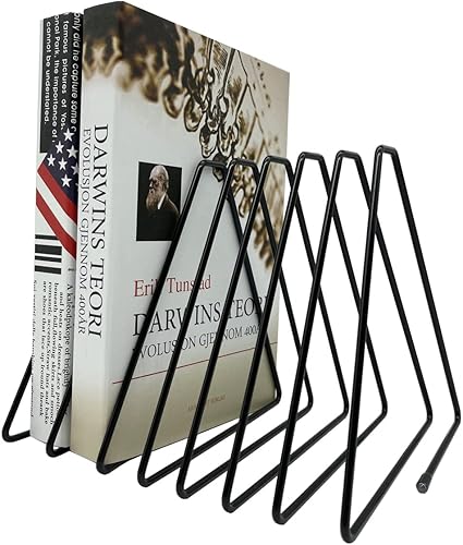 JIARI Organizador de libros, soporte para revistas, organizador de archivos de escritorio, sujetalibros con extremo de libro, sujetalibros