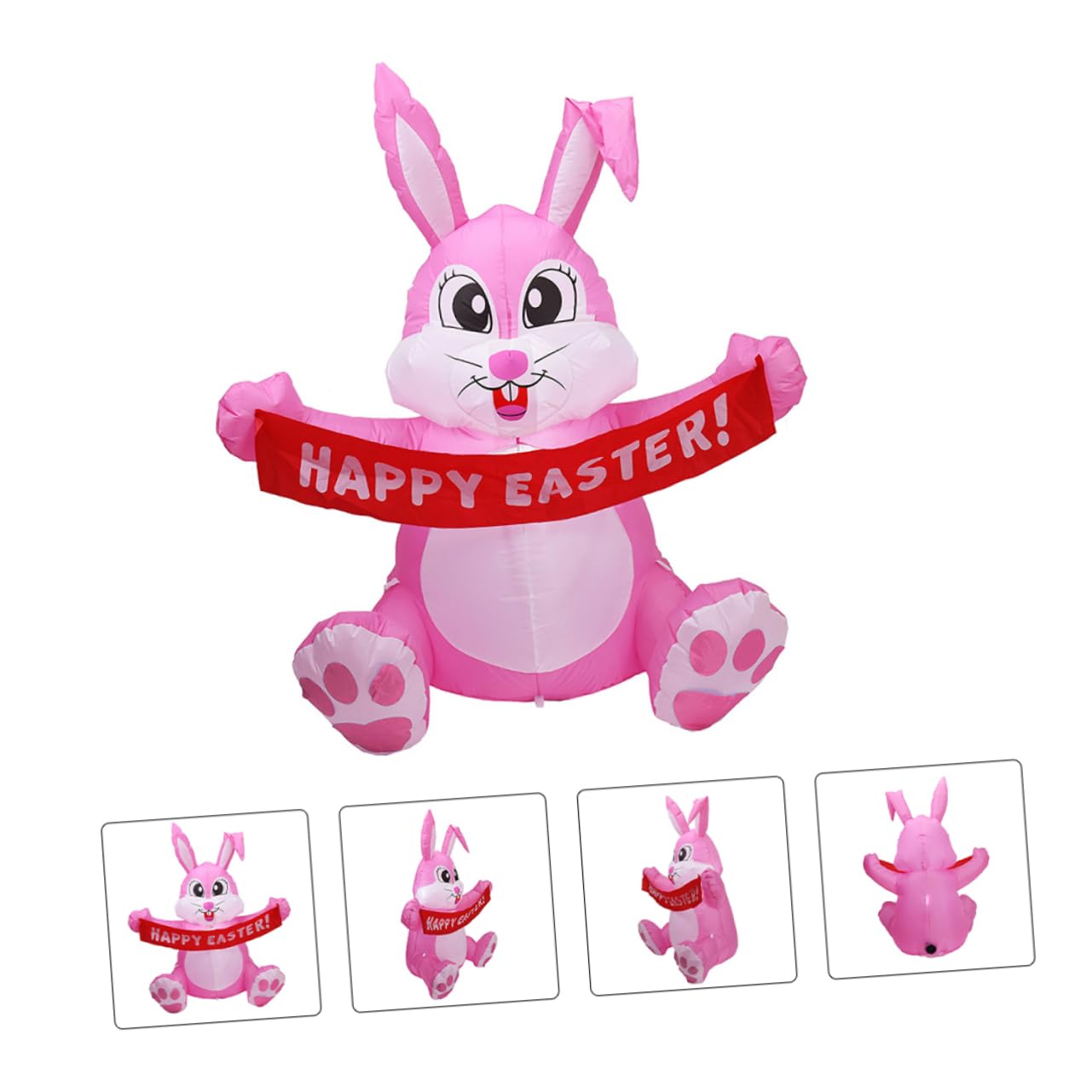 Kisangel Gonflable Lapin Accessoires De Fête De Pâques Décor Extérieur De Lapin De Pâques Décoration Extérieure De Pâques Fournitures De Fête De Pâques Lapin Gonflable Polyester Rose