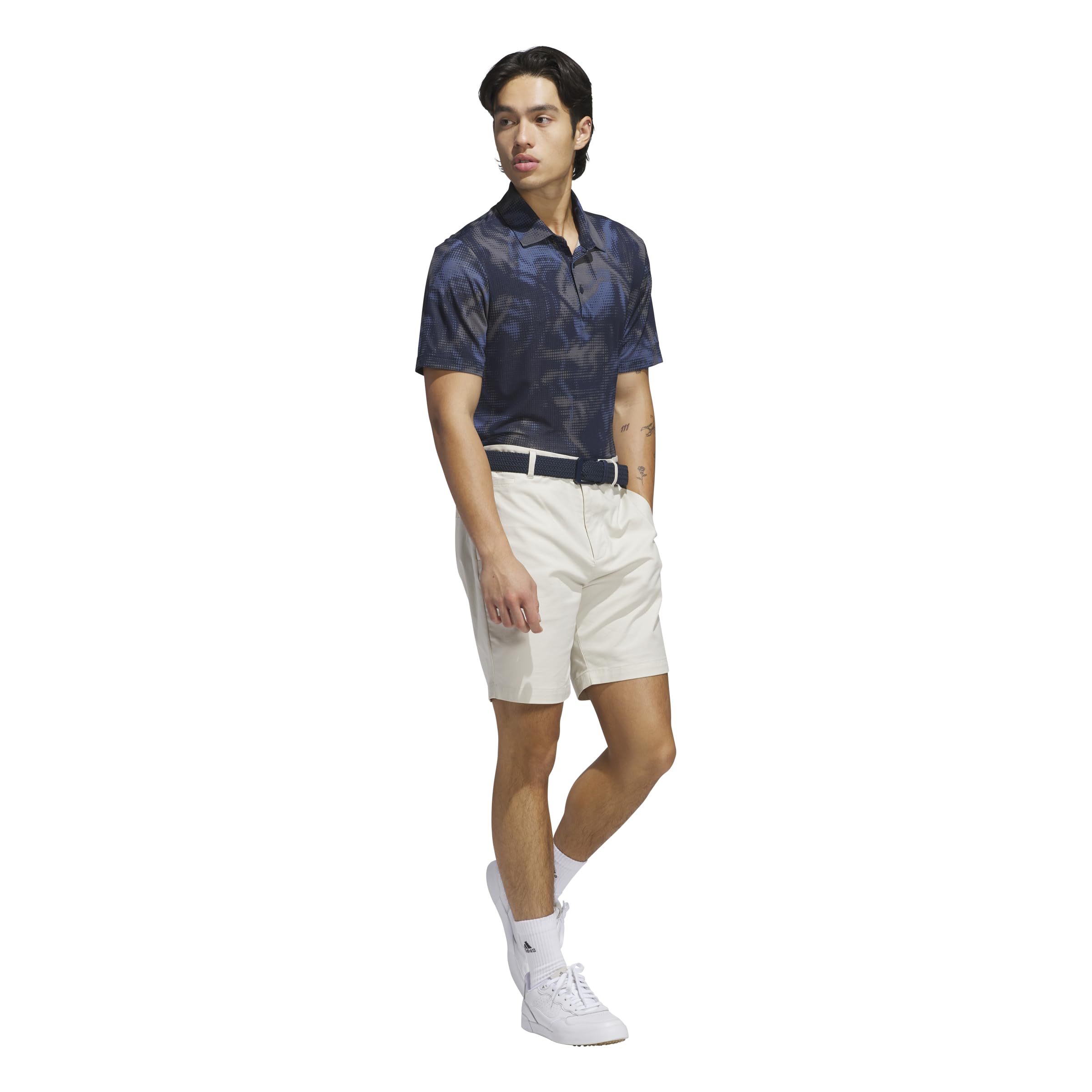 adidas Męska koszulka polo z nadrukiem Ultimate365, granatowa, M, Granatowy Collegiate Navy, M