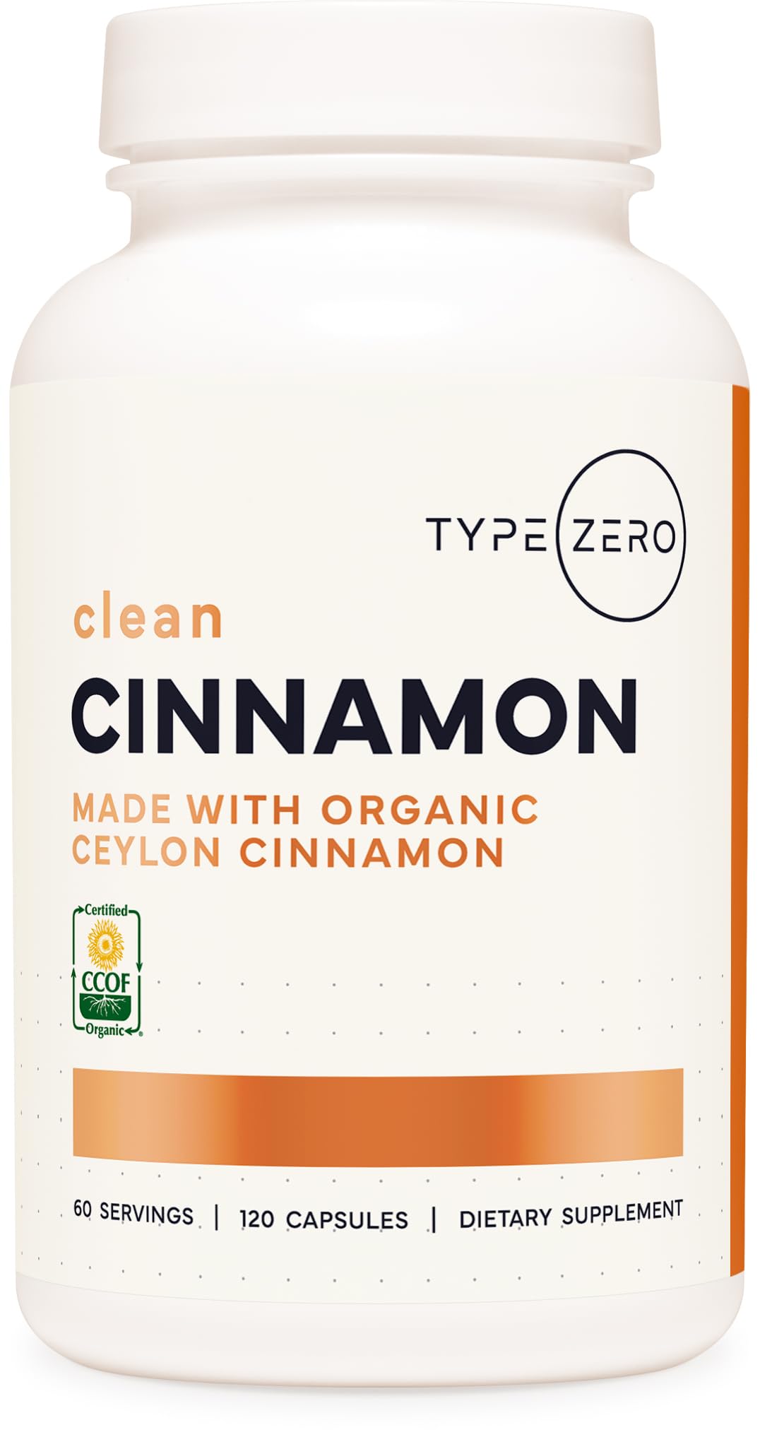 Type Zero Suplemento de Canela-do-Ceilão 1200 mg 120 cápsulas