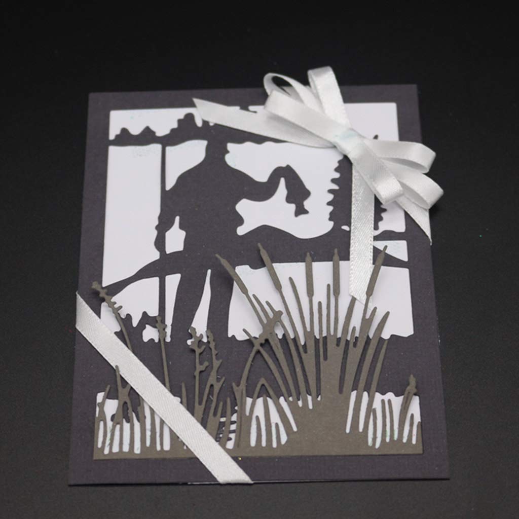 Hukai Grass Cutting Dies Stencil for DIY Scrapbooking Embossing Paper Card Home Decor,Good Gift for Your Kids to Cultivate Their Hands-on Ability