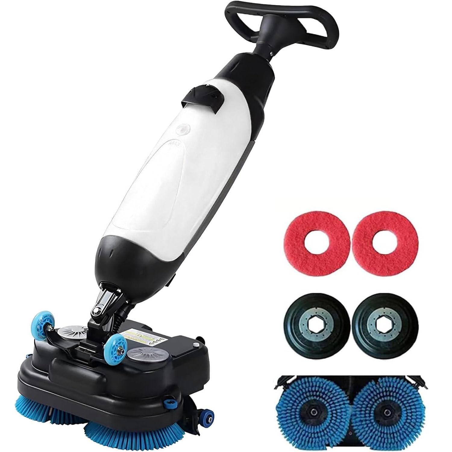 Lavapavimenti elettrica professionale a batteria, con doppia spazzola rotante a 360°, batteria al litio, portata di 13000 piedi quadrati/h, ideale per scuole, uffici, ospedali e ville, color
