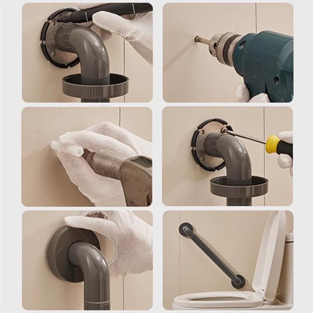 Maniglia di sicurezza antiscivolo per doccia in acciaio inox 304, resistente, per anziani e anziani, barra di supporto da parete per bagno (30 cm) ideale per assistenza agli infortuni