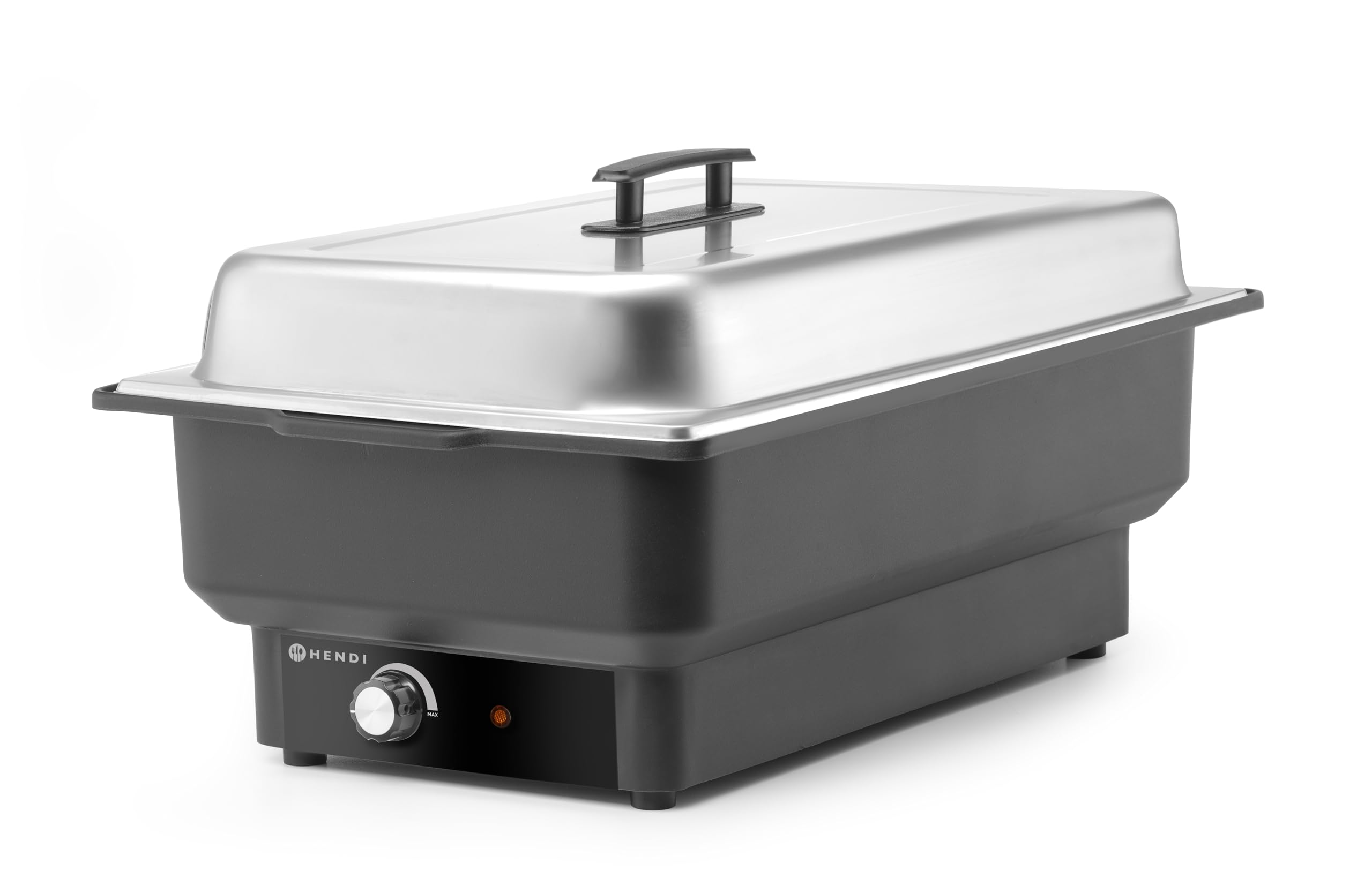 HENDI Chafing Dish électrique Tellano, Bain-Marie de Buffet, GN 1/1, capacité 9L, 30–85°C, 230V, 900W, 575x349x(H) 278mm, polypropylène et Acier Inoxydable