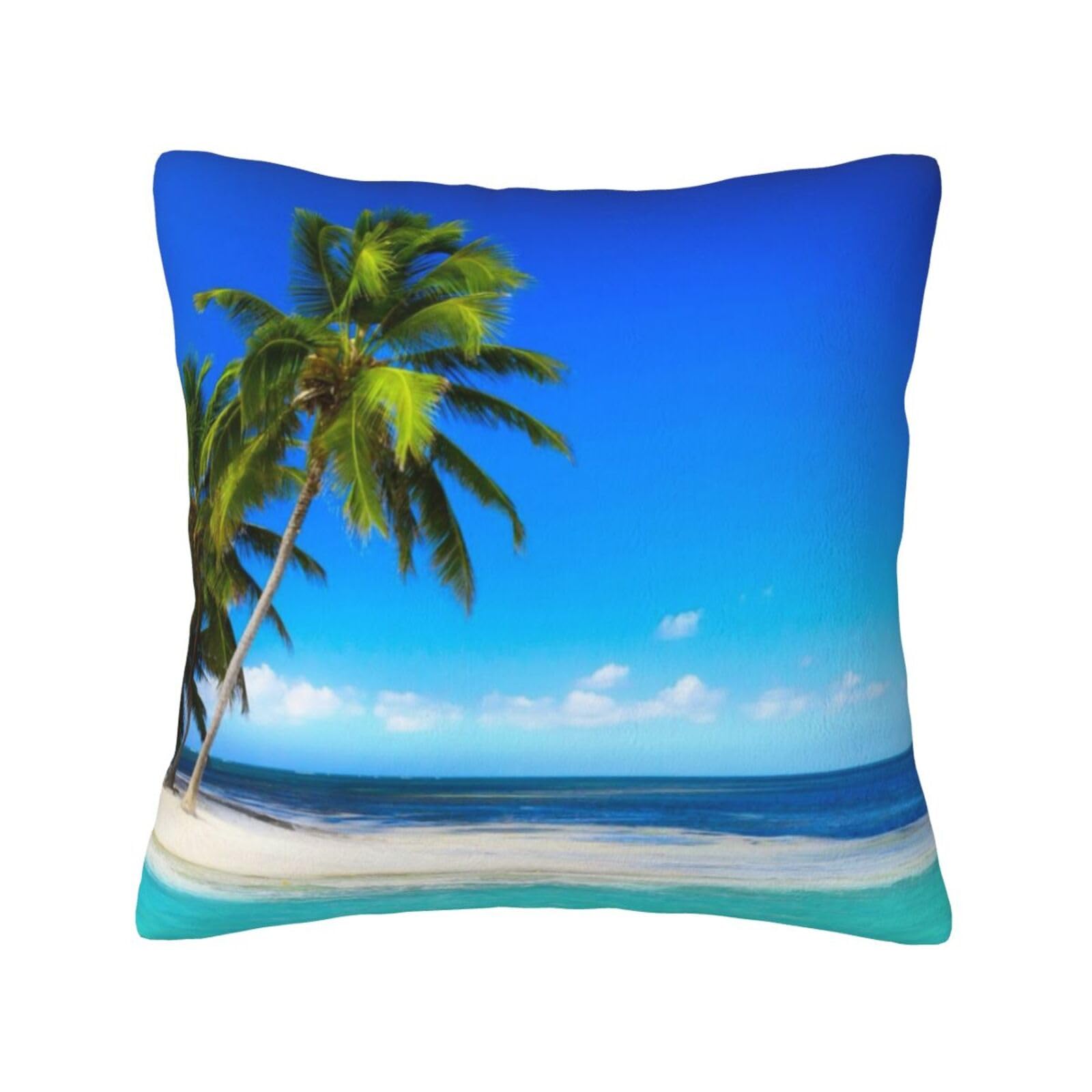 YFSGDLBN Palm Trees and Clear Sea printed Velvet pillowcase decorative Cushion Cover