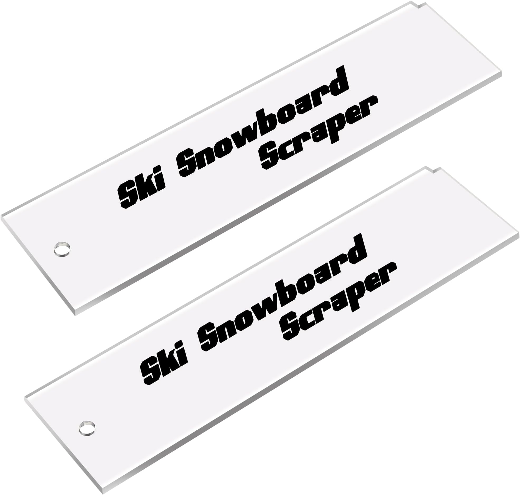 2 Pcs Snowboard Wax Plastic Scraper- Ski Wax Scraper- Ski Snowboard Plastic Scraper for Removing The Extra Cooled Wax (9 x 2.2 Inch)