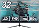 アイリスプラザ ゲーミングモニター 180Hz 32インチ HDMIx1 D-Portx1 DVIx1 スピーカー内蔵 FHD 1920×1080 VAパネル 180Hz 応答速度1ms 非光沢 ブルーライト軽減 VESA対応 NB-IGM32B