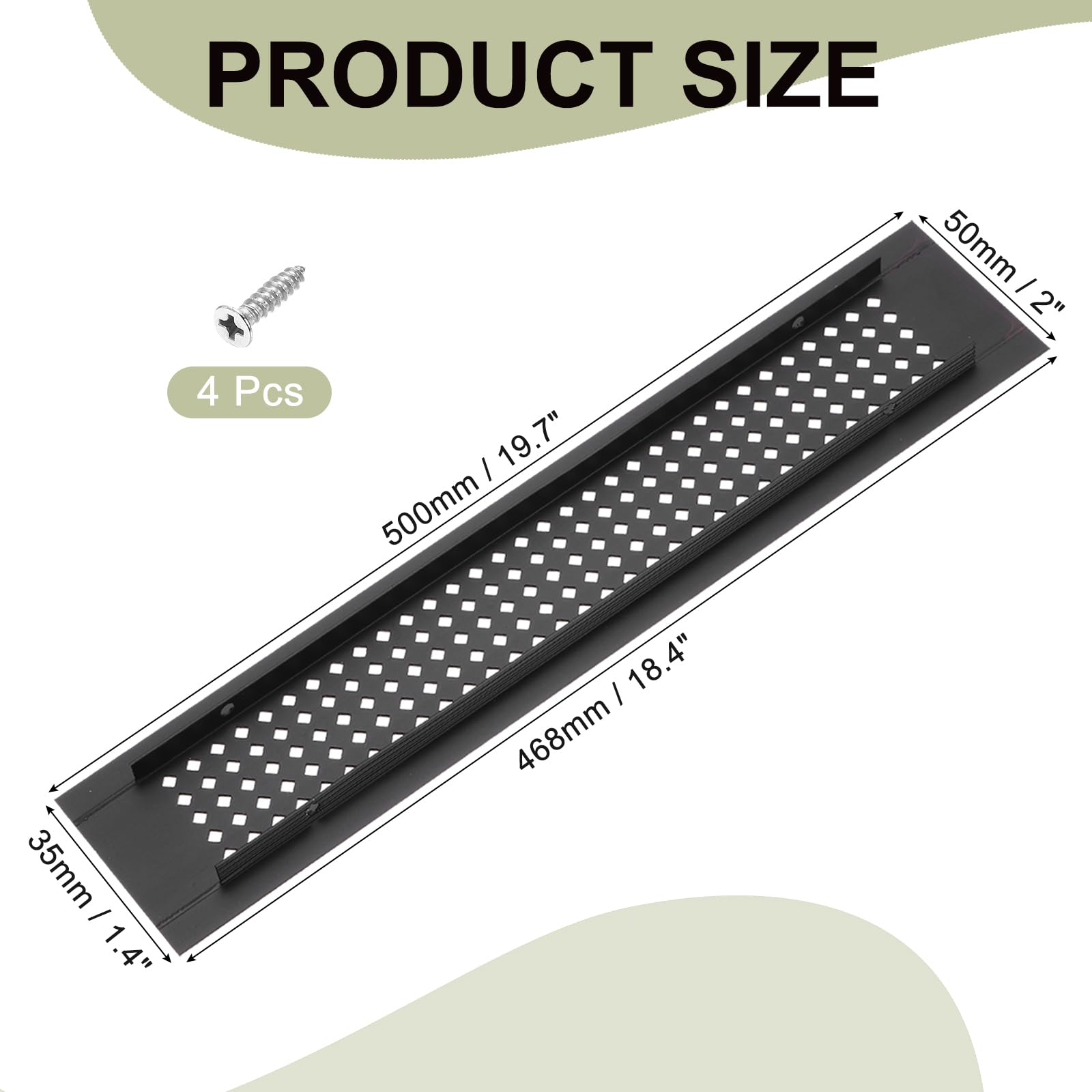 PATIKIL 24 x 2 Inch Door Air Vent Cover - Image 2