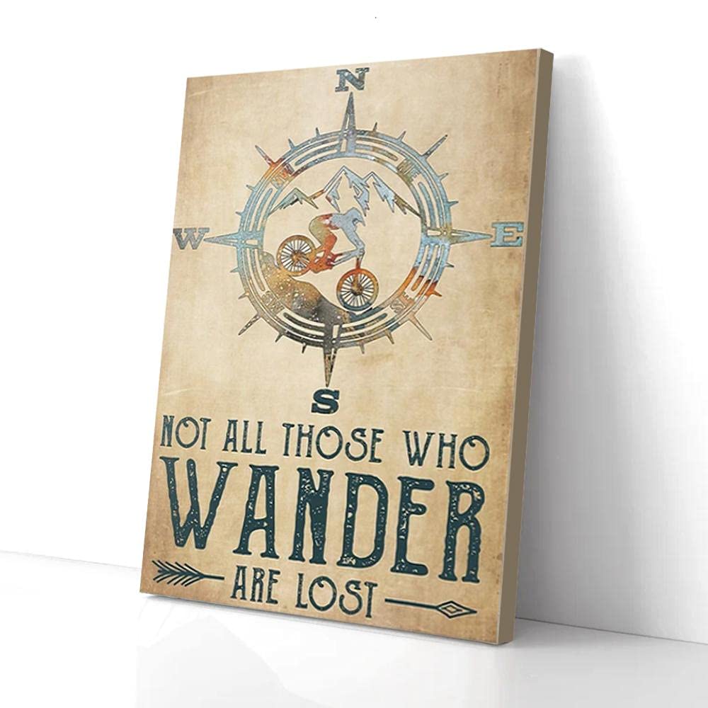 Yaasimoule Not All Those Who Wander Are Lost Mountain Biker Canvas Prints Wall Art
