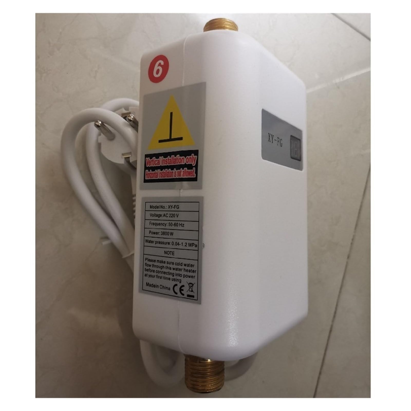 Scaldabagno Elettrico, Scaldabagno Elettrico 3800W Scaldabagno Istantaneo Senza Serbatoio for Uso Domestico for Doccia Interna Cucina Bagno Riscaldamento 'Acqua(Pink)
