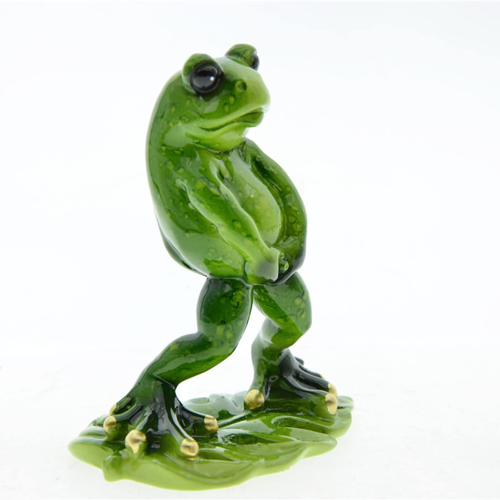 Frog figurka, zestaw 2 statua żaby żywicznej zabawne siusiu na postawę żaba rzeźba mini żaby zwierzęcy ogród krajobrazowy figurka dla zwierząt, halloween dekoracja na zewnątrz