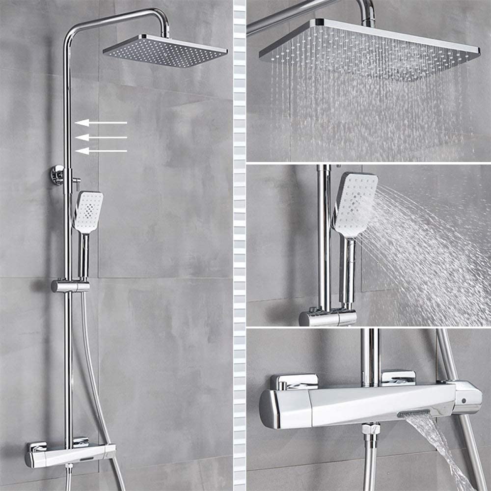Système de douche thermostatique rond en chrome au design moderne haut de gamme