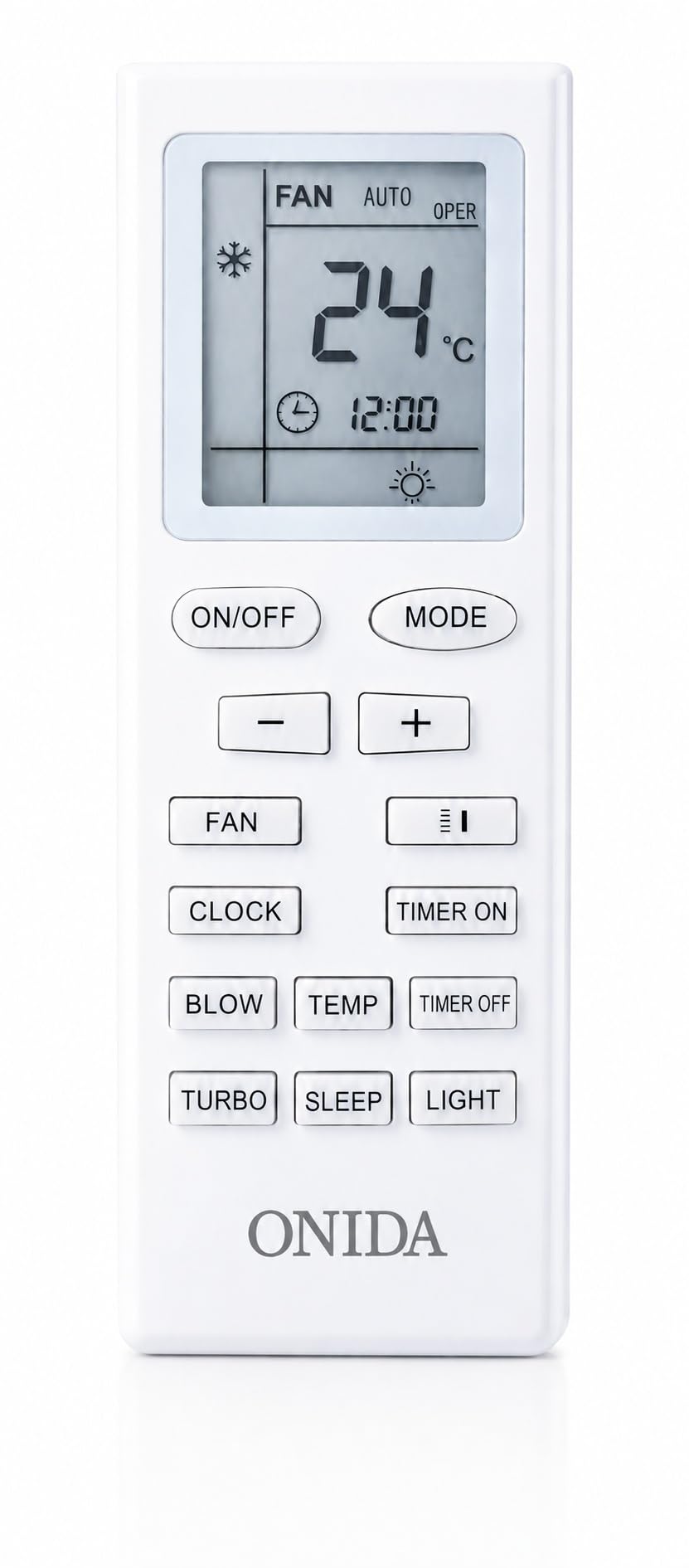 Onida AC Remote Compatible with Onida Split & Window Air Conditioner Models, Suitable for 1 Ton, 1.5 Ton & 2 Ton AC, IR Replacement Remote Control, White, RE18A-image-12