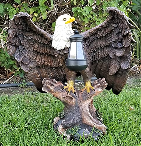 American Bald Eagle Statue with Solar Light