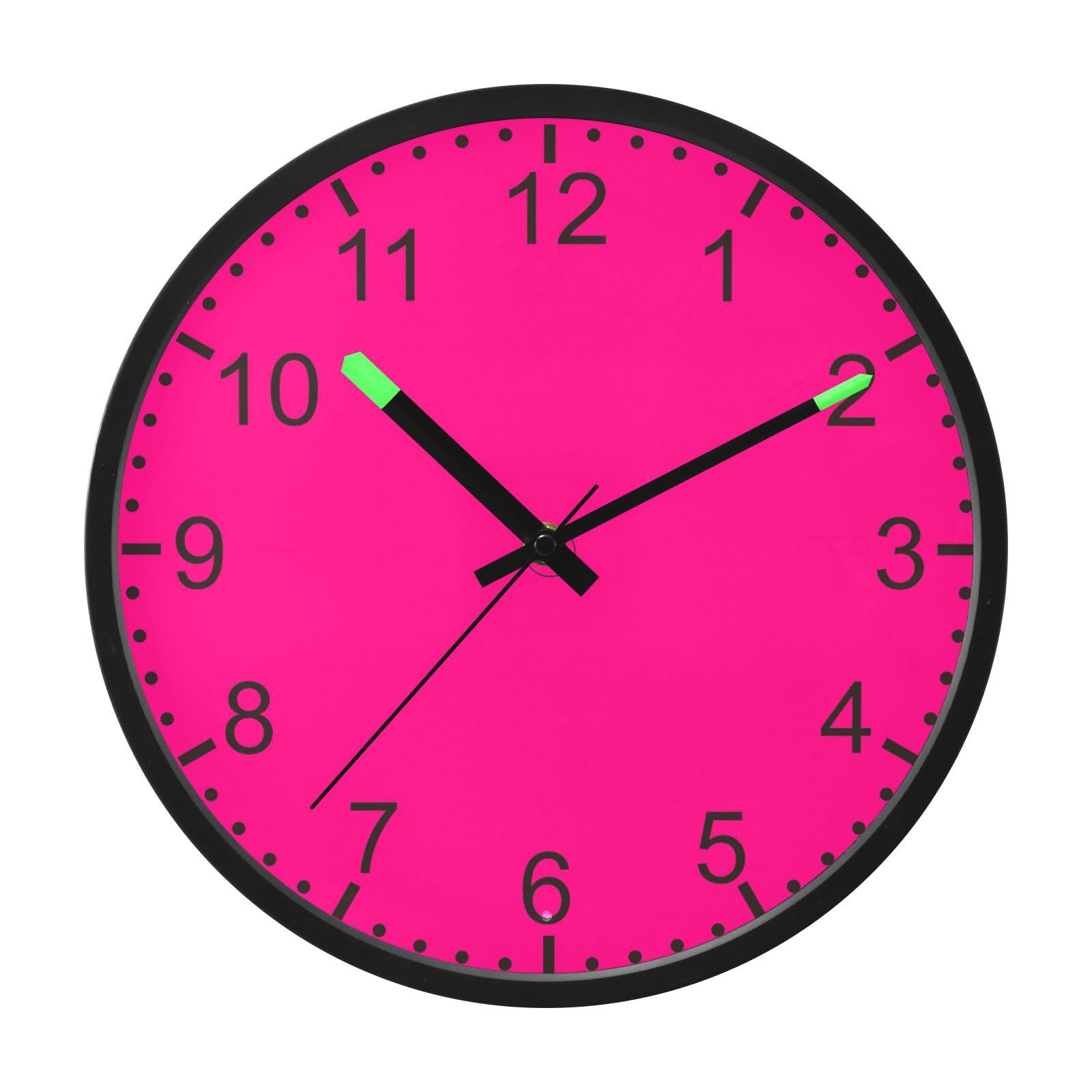 Horloge rose phosphorescente dans la cuisine ou au bureau pour ne plus jamais perdre le fil