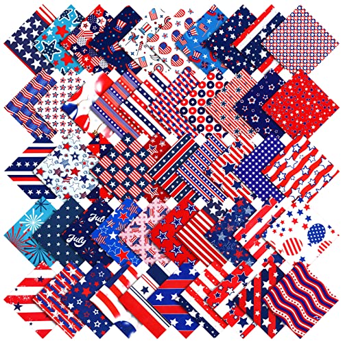 Irenare 100 Pcs 8 x 8 Inches Cotton Patriotic...