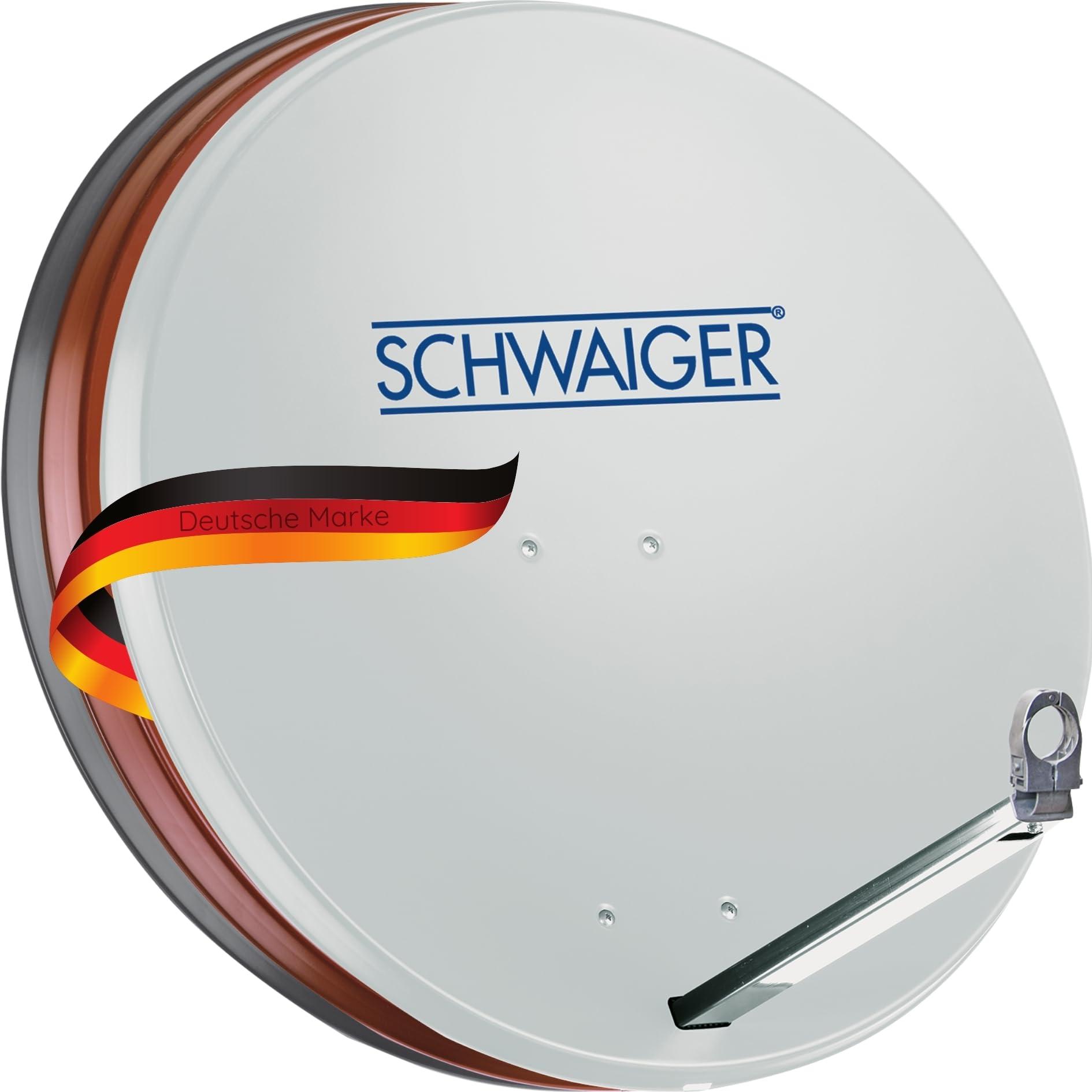 Schwaiger 714197 Digital Sat antena (75 x 85 cm) con LNB de brazo y Mash Projector, antracita, espejo de aluminio – para recibir DVB-S/S2 en Full HD, 3d y 4 K (Ultra HD)
