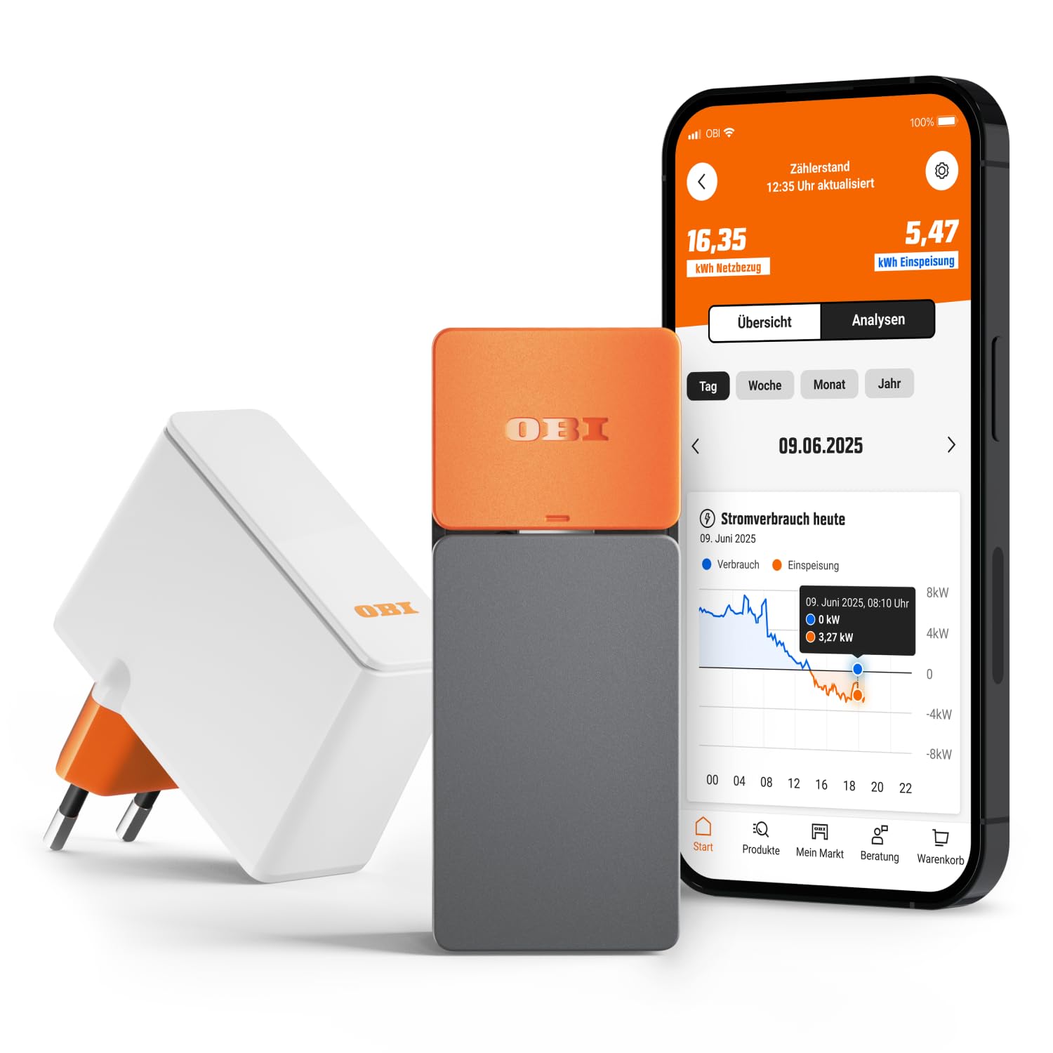 OBI ENERGY TRACKER - Smarter Stromzähler Ausleser | Strommessgerät & Stromverbrauchsmesser mit App | Energiemessgerät