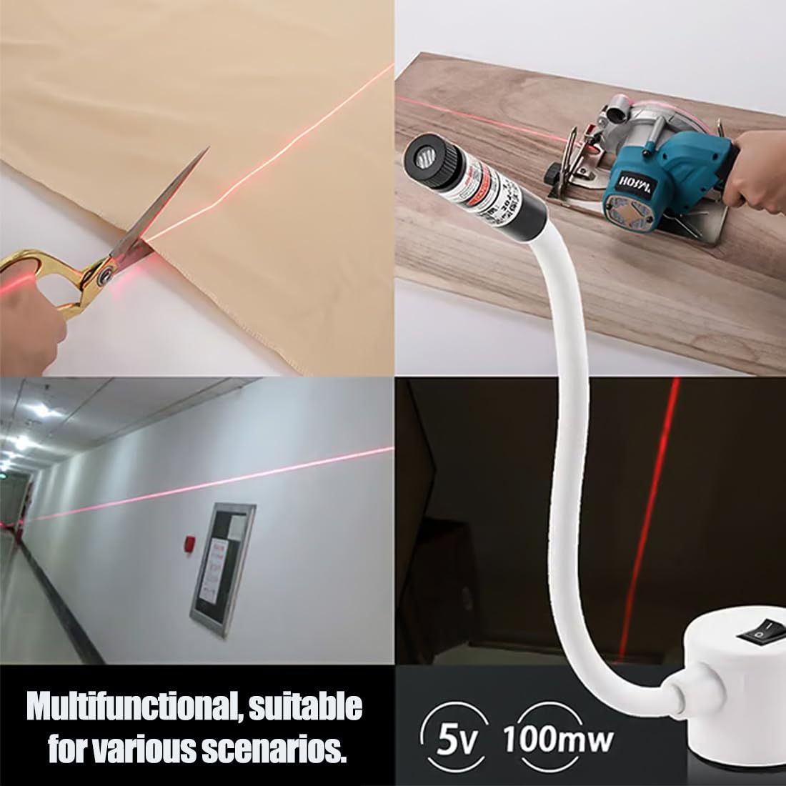 Magnetyczna lampka do pikowania do maszyny do szycia, maszyna do szycia pikowanie światło z regulowaną kropką/prostą linią / celownikiem, bez wysiłku uzyskaj bardzo precyzyjne szwy (punkt, B)