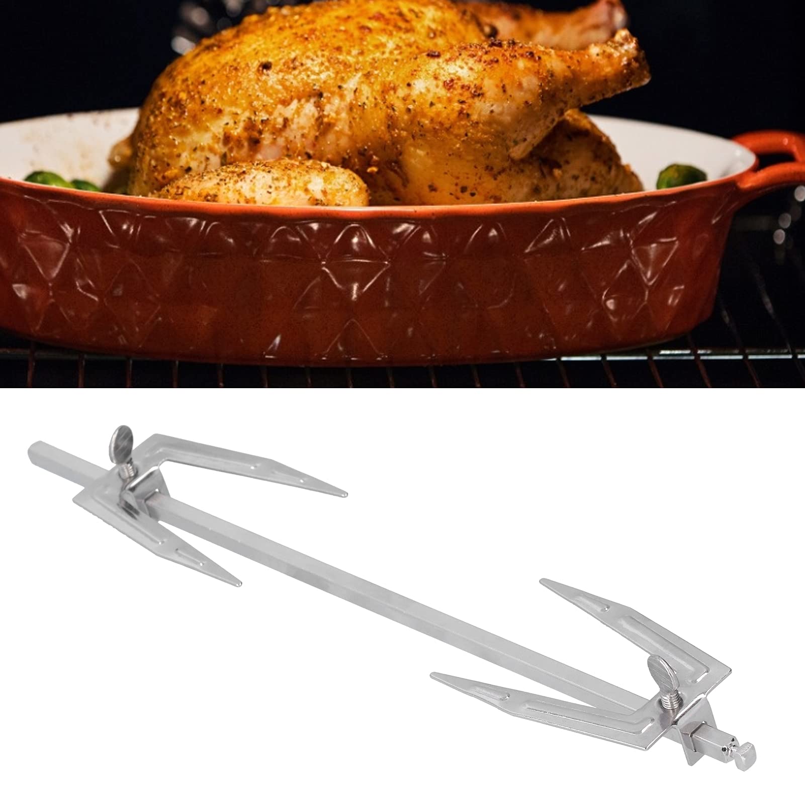 2 Fourchettes à Rôtir En Acier Inoxydable - Pour Four, Friteuse à Air, Barbecue - Pour Poulet, Viande, Poisson