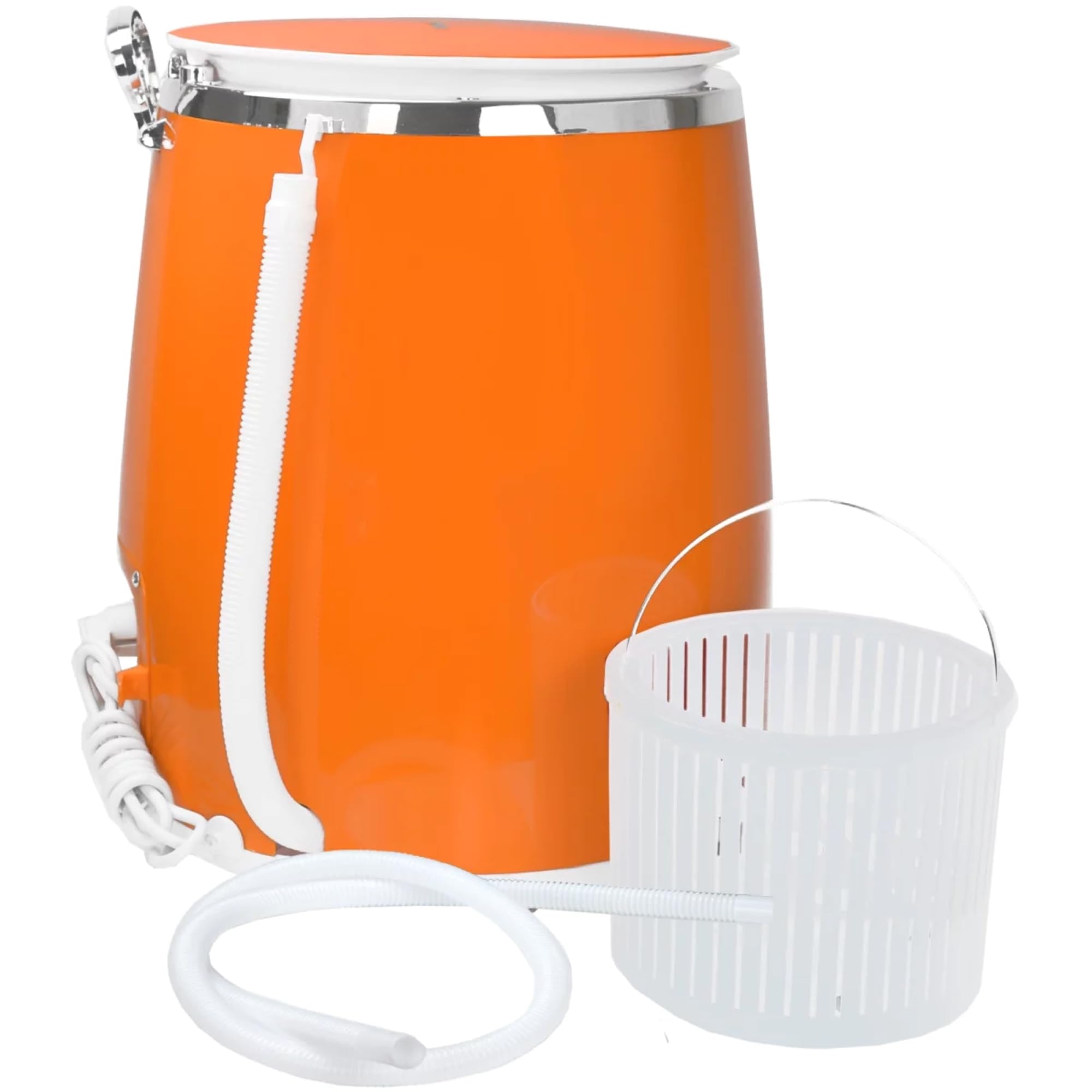 Syntrox Germany Campingwaschmaschine, 3,0 Kg Fassungsvermögen, Timer-Funktion, Geräuscharmer Betrieb, 380Watt (Orange)