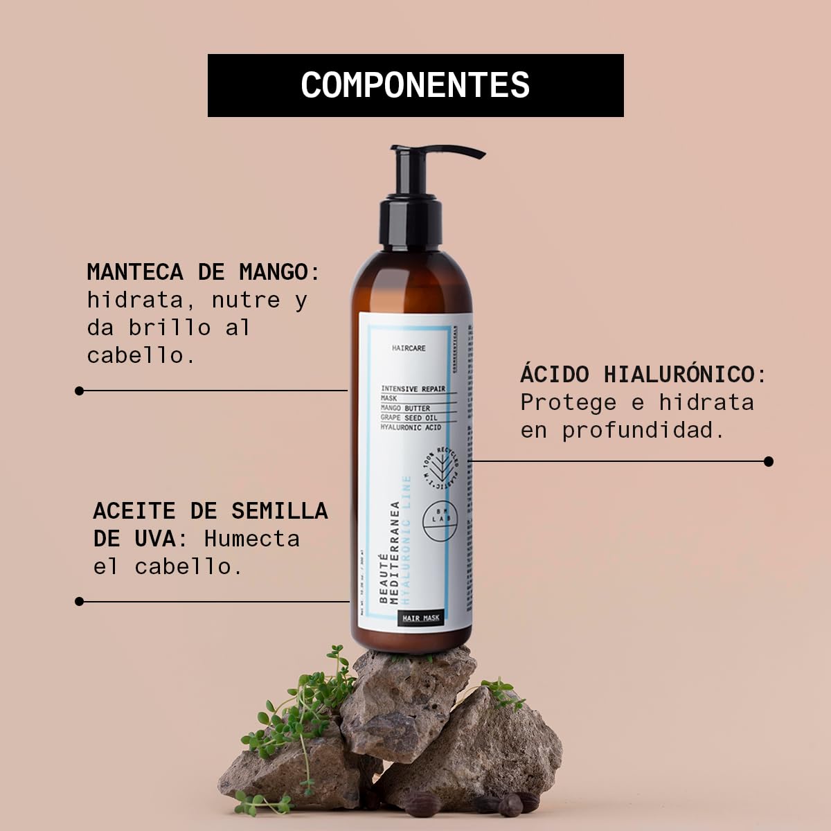 Beauté Mediterranea Haarmaske Mit Abessinischem Öl – Repariert Trockenes Haar, 100% Vegan, 300 Ml