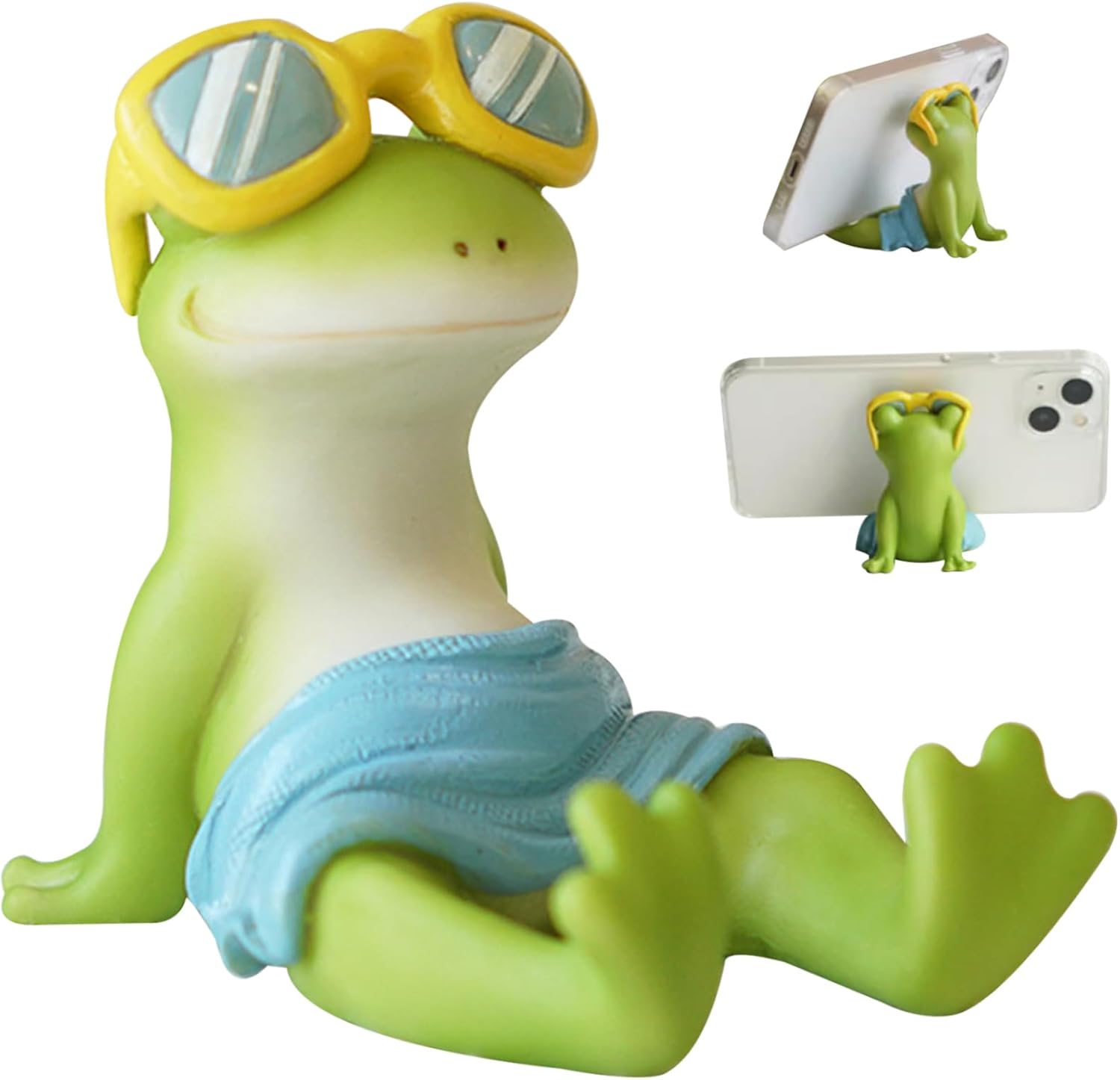 Cute Frog Phone Holder, Resin Cartoon Stand for Desk, Office & Bedside, Decorative Birthday image 5
