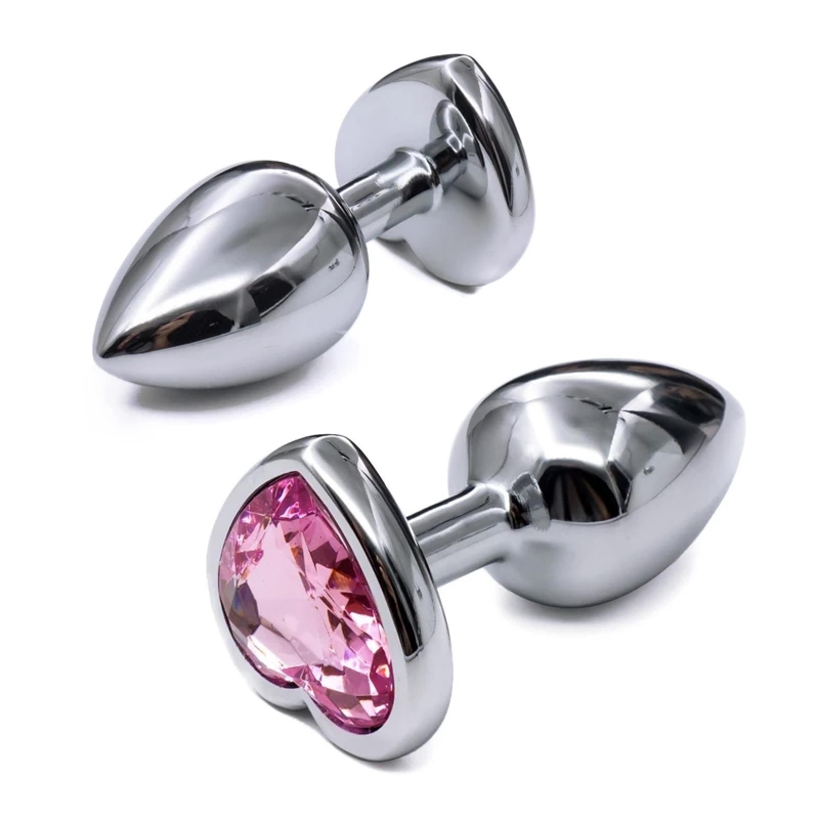 Plug anale ＨEnorme set pesante di piccole dimensioni medie e grandi Masturbatore a cuore rosa Perline anali in metallo Butt plug inserto P Spot Culo giocattolo del sesso Dildo Sex Machine