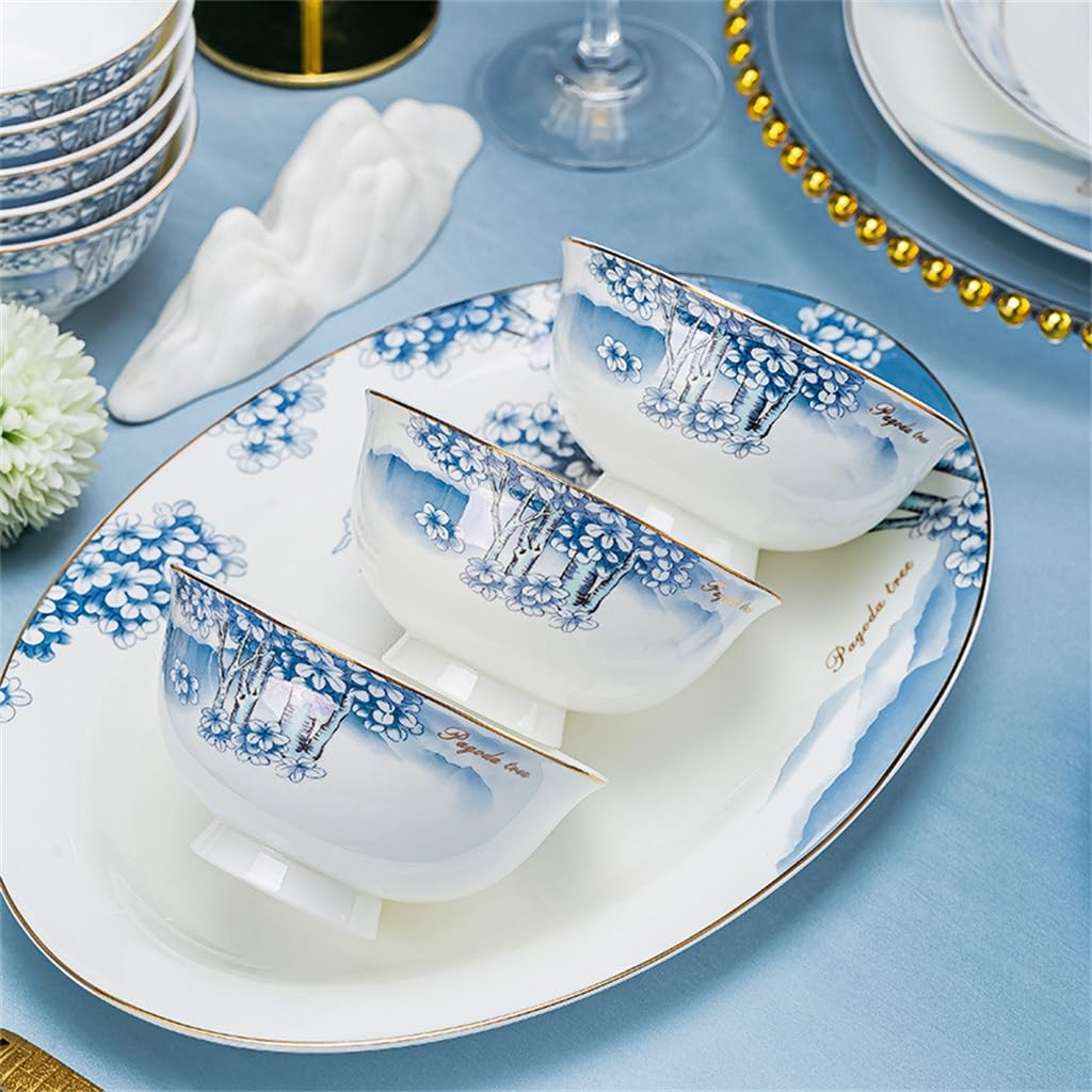 i biały porcelanowy zestaw naczyń z porcelany kostnej, miski ceramiczne, talerze, łyżki, komplet, miski ceramiczne