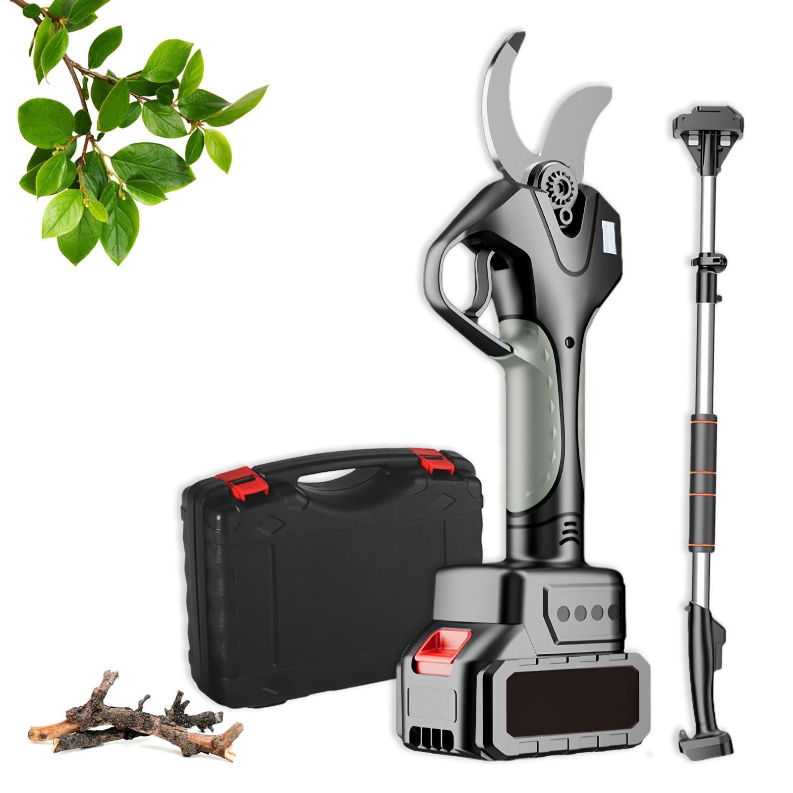 50mm Tijeras De Podar Electricas, 2.15m Tijeras De Podar Telescópicas, Tijeras Podar Bateria, Tijeras Podar, para Árboles Frutales Y Jardín 1battery