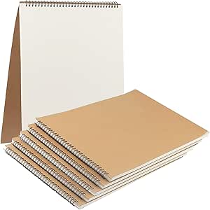 2 Pieces A4 Sketch Books, Spiral Bound A4 Sketch Books, Kraft Cover Sketch Drawing Pad Art