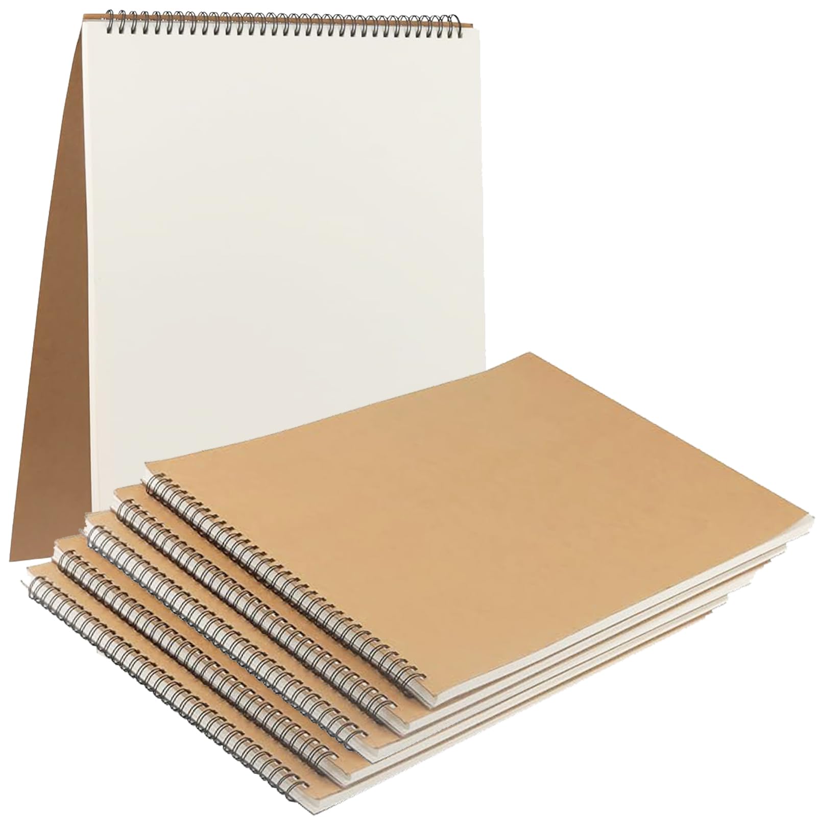 MAHIONG Lot de 5 carnets de croquis A3, bloc de dessin A3, 60 pages/30 feuilles 160 g/m² à spirales pour peinture, gribouillage, croquis