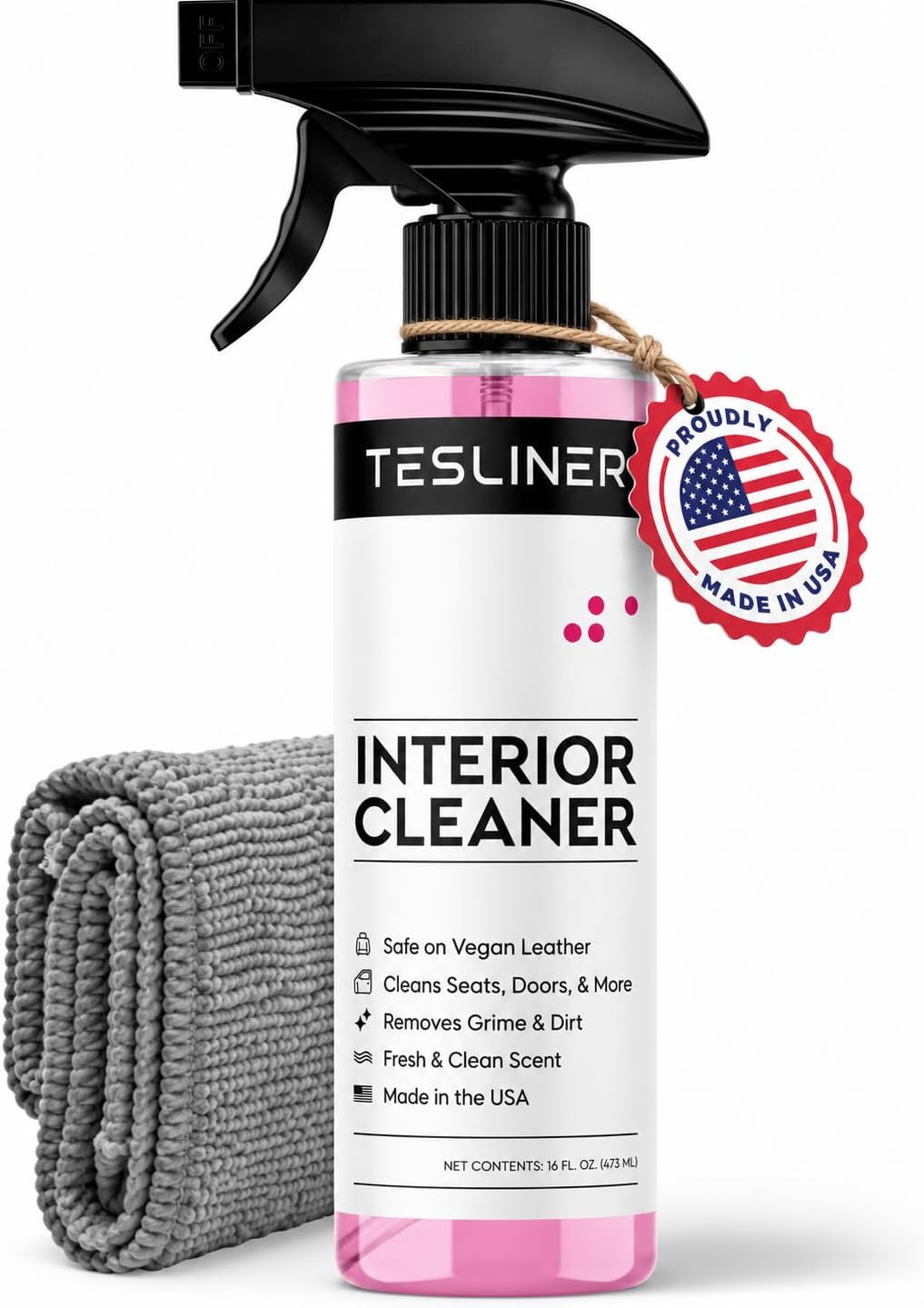 Tesla Seat Cleaner & Stain Remover, Interior Cleaner for Black & White Vegan Leather, Interior Cleaning Products | Tesla Model Y Juniper Accessories 2026, Tesla Model 3 Accessories, S, X, Cybertruck