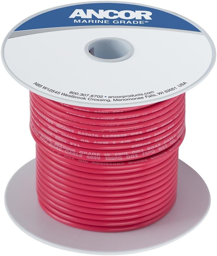 104810 Tinned Copper Wire, 14 AWG (2mm2), Red - 100ft