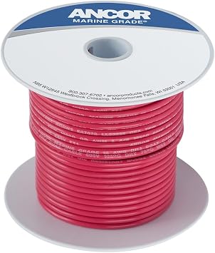 Ancor 104810 Tinned Copper Wire, 14 AWG 2mm2, Red - 100ft
