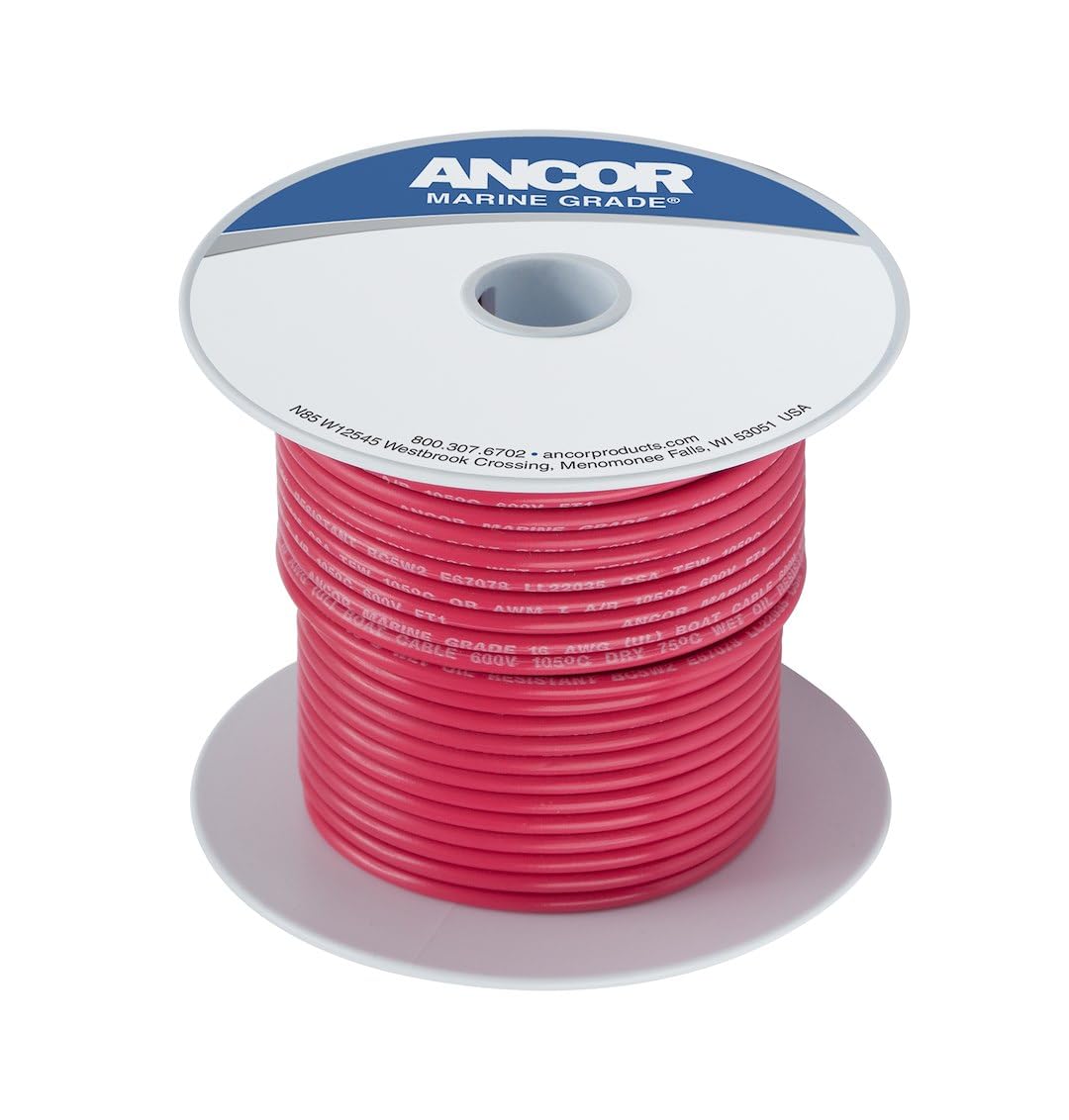 Ancor 111510 Tinned Copper Wire, 8 AWG (8mm2), Red - 100ft
