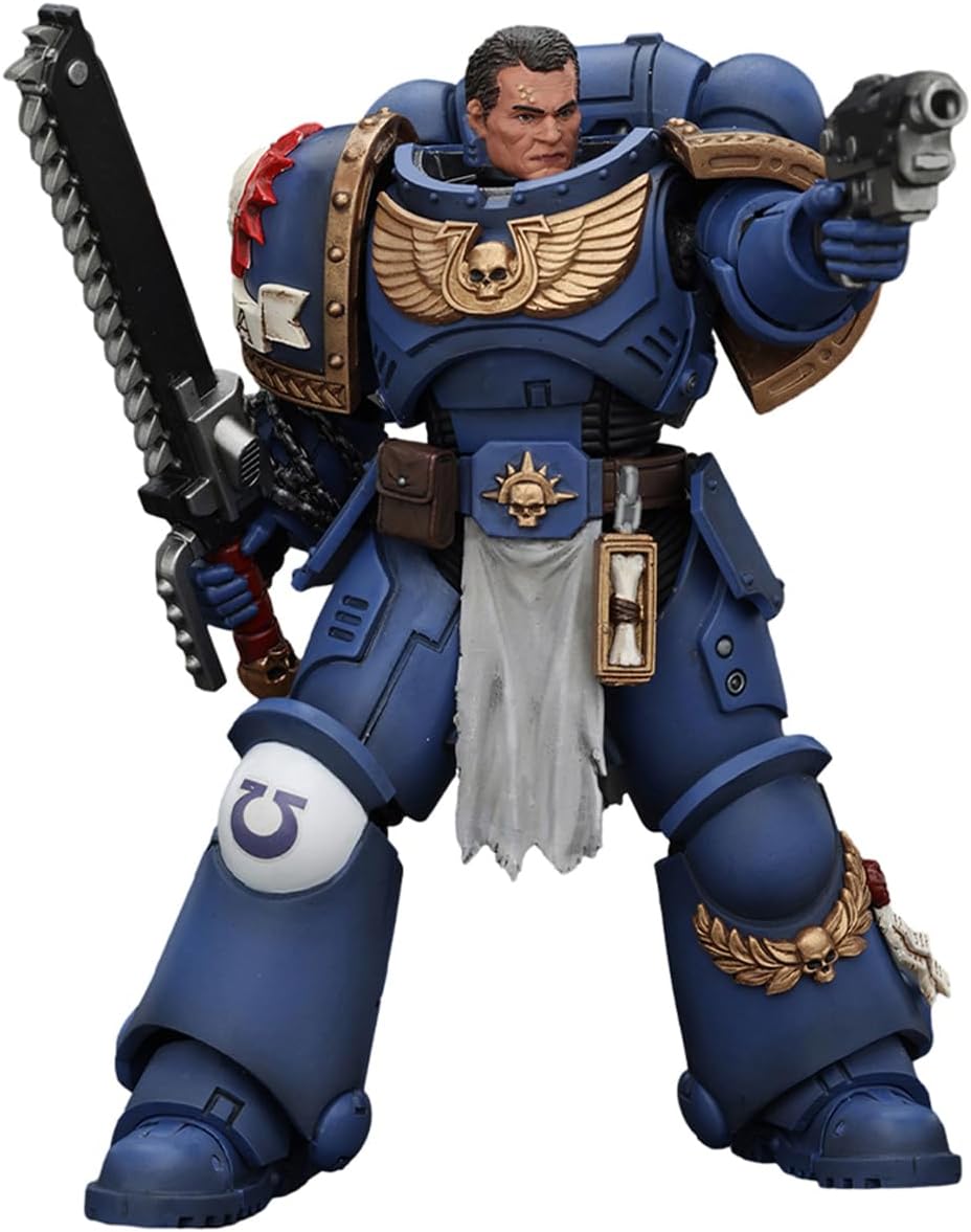 HiPlayJoytoy Warhammer 40K Space Marines 2 - Uitramarines Lieutenant Titus JT00058, Game Special Limited Edition, 1/18 Scale Collectible Action Figure