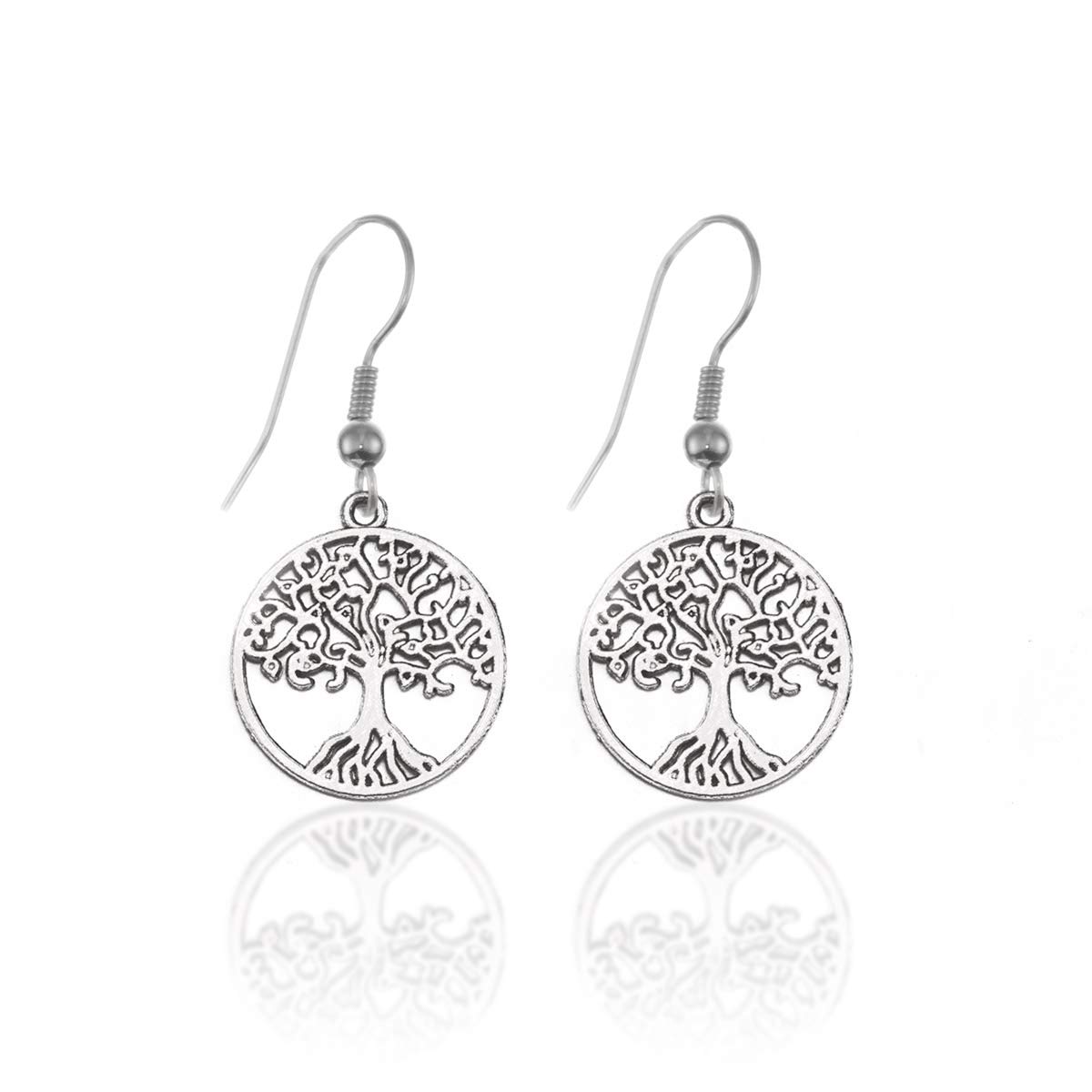 Inspired Silver - Silver Customized Charm French Hook Drop Earrings with Cubic Zirconia Jewelry