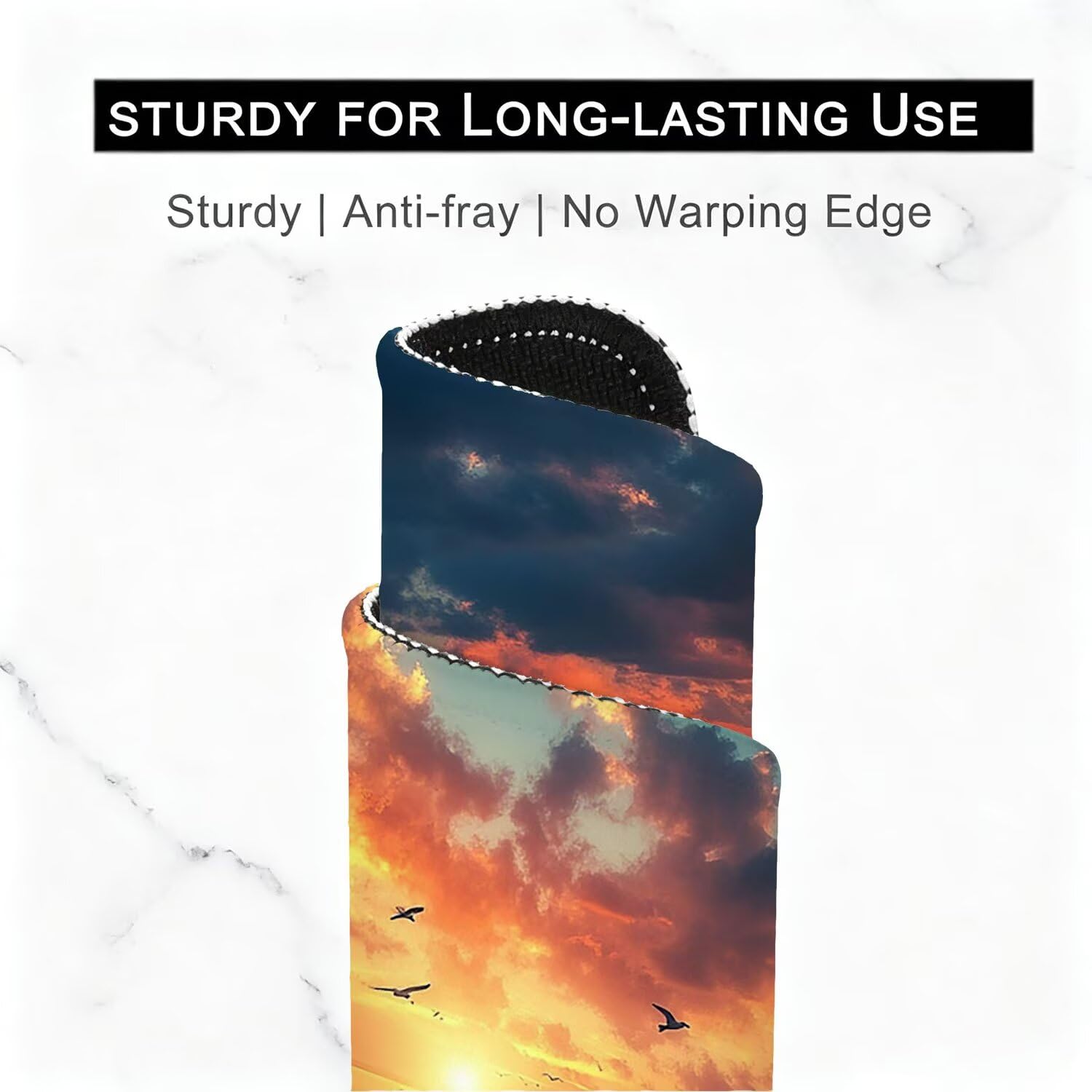 Tappetino Mouse Gaming XXL, Mousepad 1200x600x4mm spiaggia Tramonto 0x0-197 | Tappetino Scrivania con Base in Gomma Antiscivolo Bordi Cuciti per Computer, PC, Migliora la Precisione e la Velocità